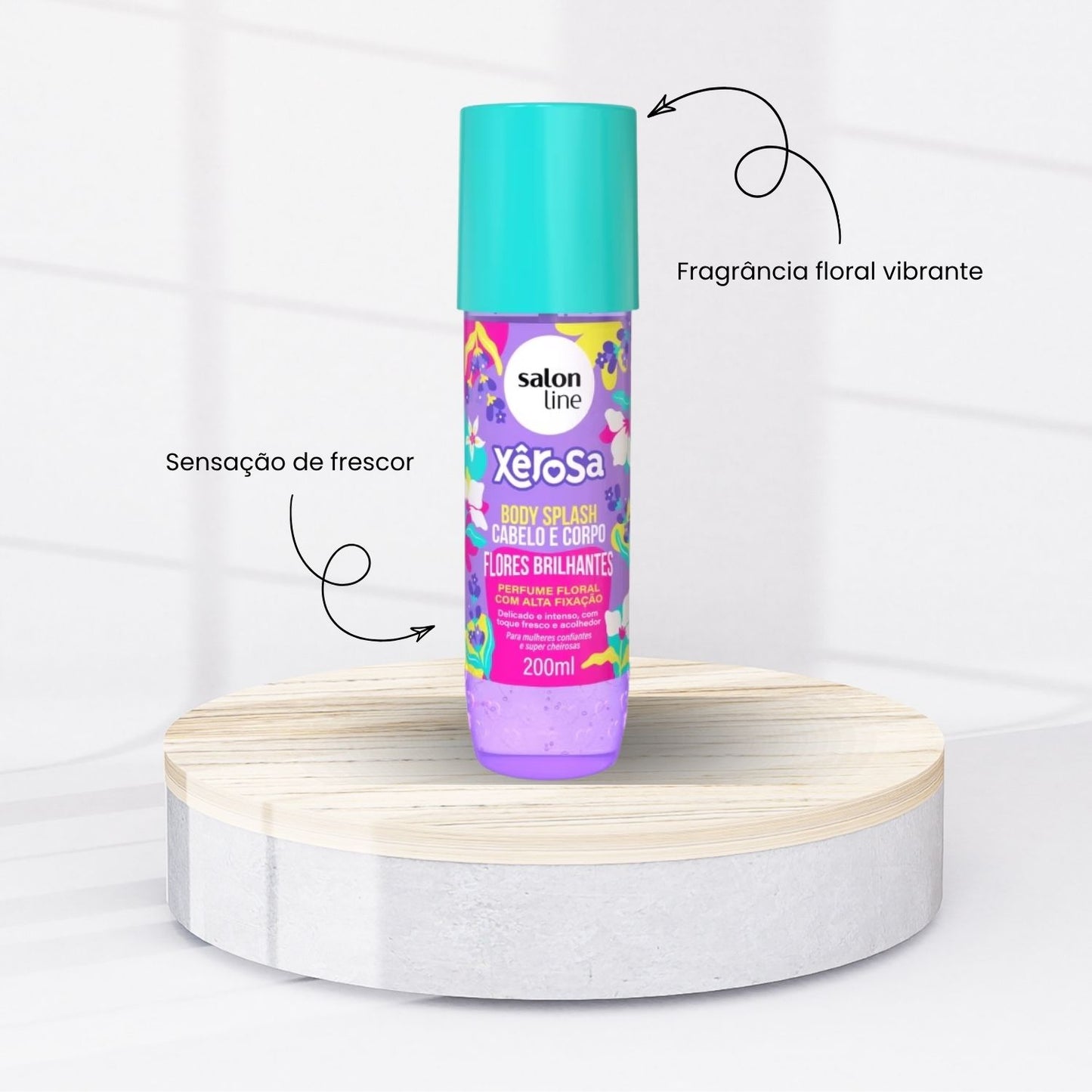 Body Splash Salon LIne Xêrosa Flores Brilhantes 200 ml