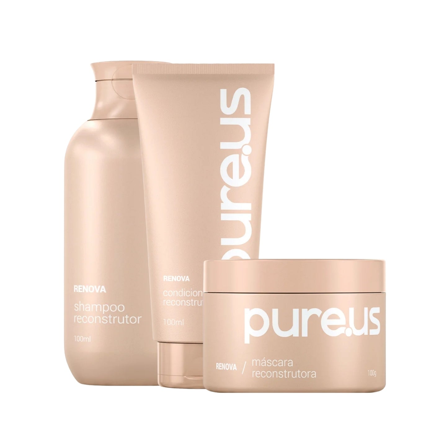Kit Tratamento Madamelis Pure Us Reconstrutor 3 Produtos