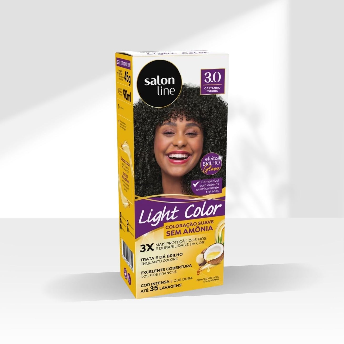 Coloração Salon Line Light Color Profissional 3.0 Castanho Escuro