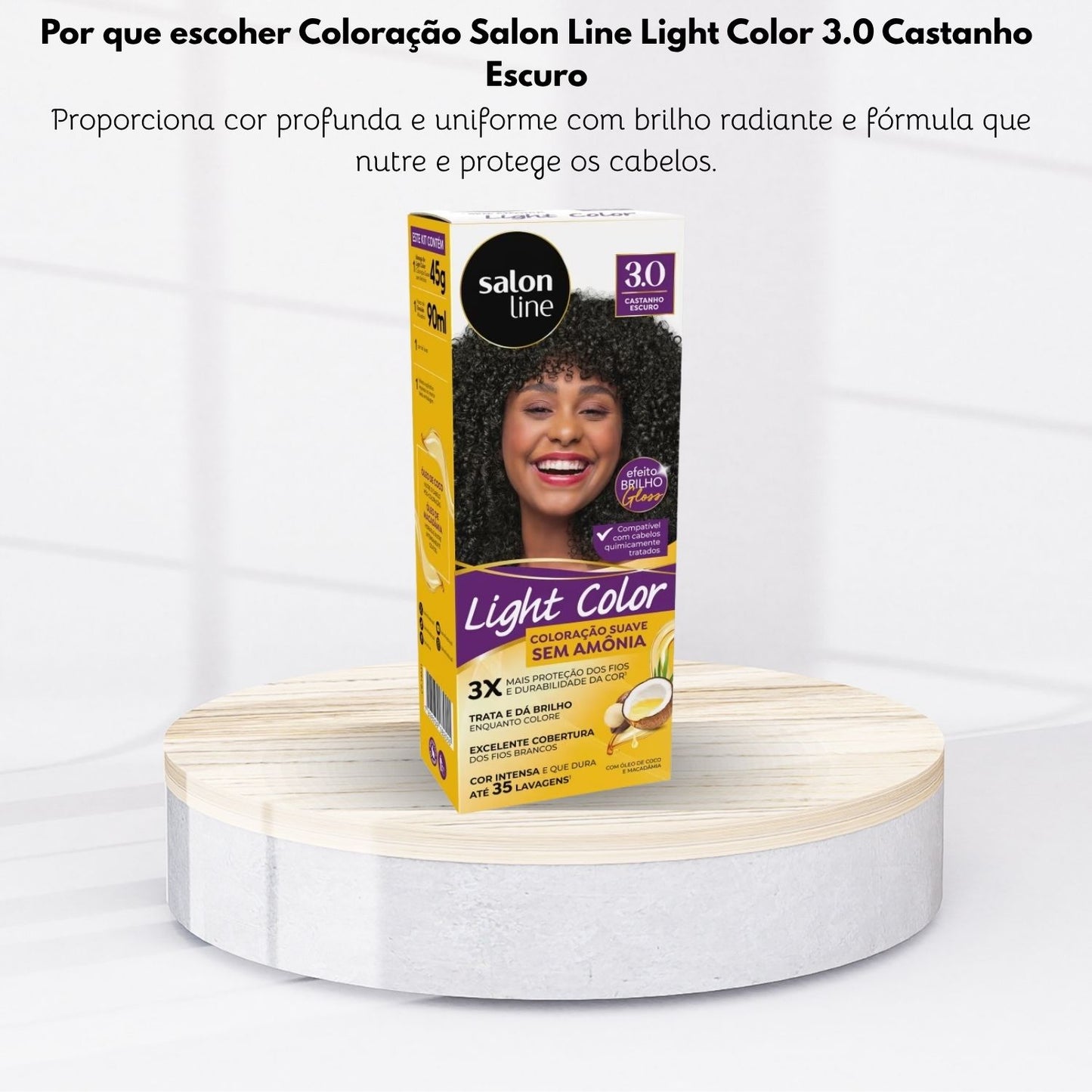 Coloração Salon Line Light Color Profissional 3.0 Castanho Escuro