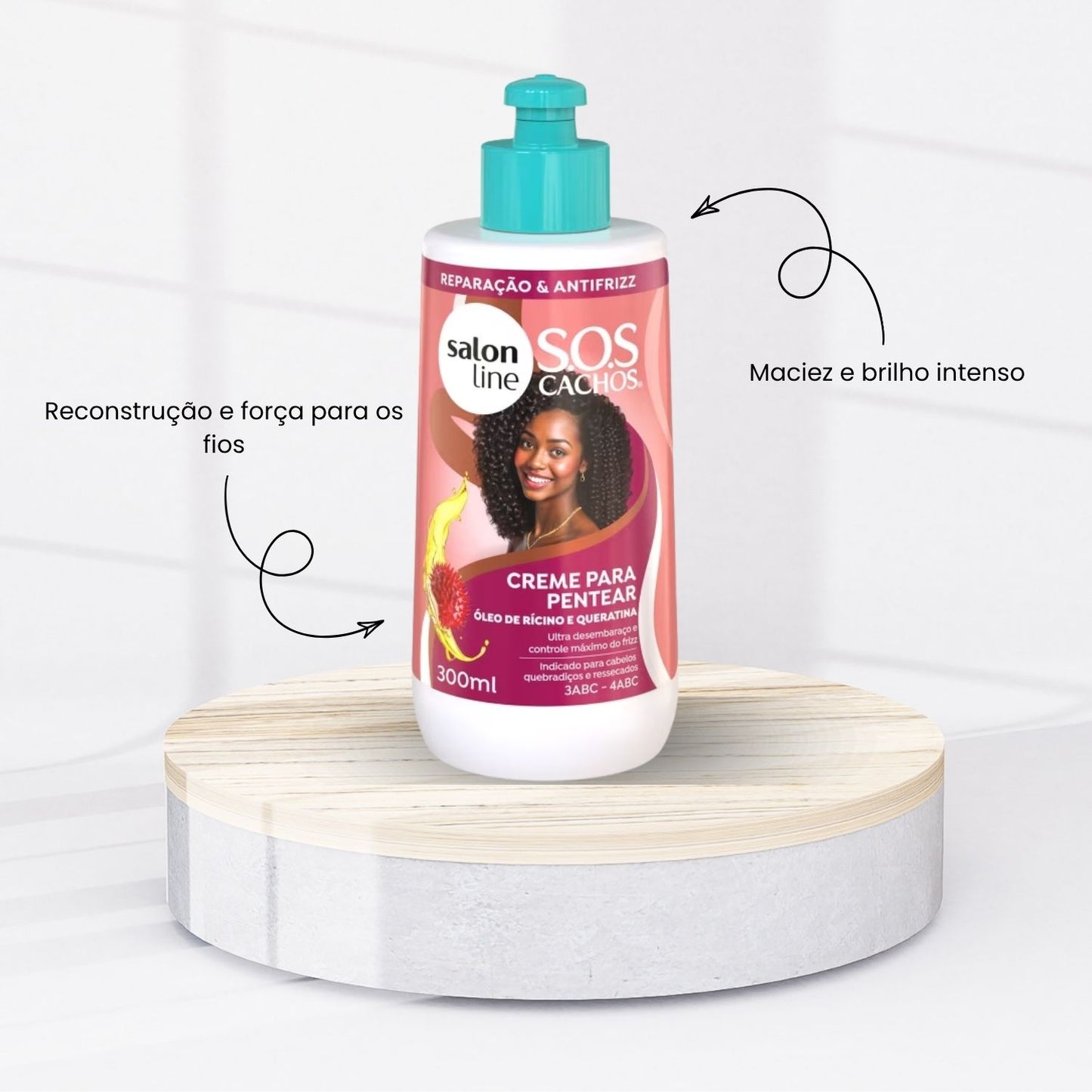 Creme para Pentear Salon Line SOS Óleo de Rícino e Queratina 300 ml