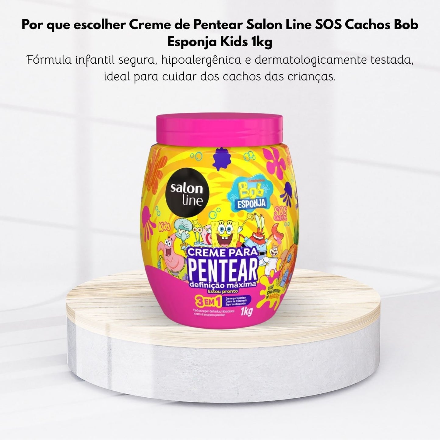 Creme para Pentear Salon Line SOS Kids Bob Esponja Definição Máxima 1 kg