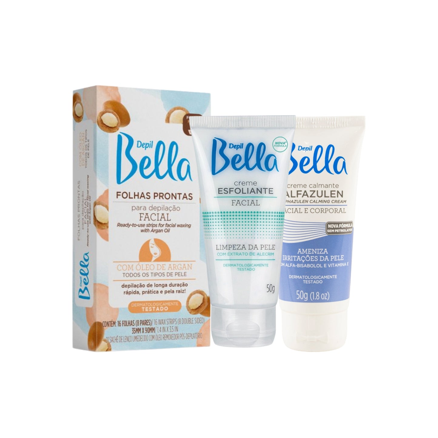 Kit Depil Bella Depilação Facial Cuidados com a Pele