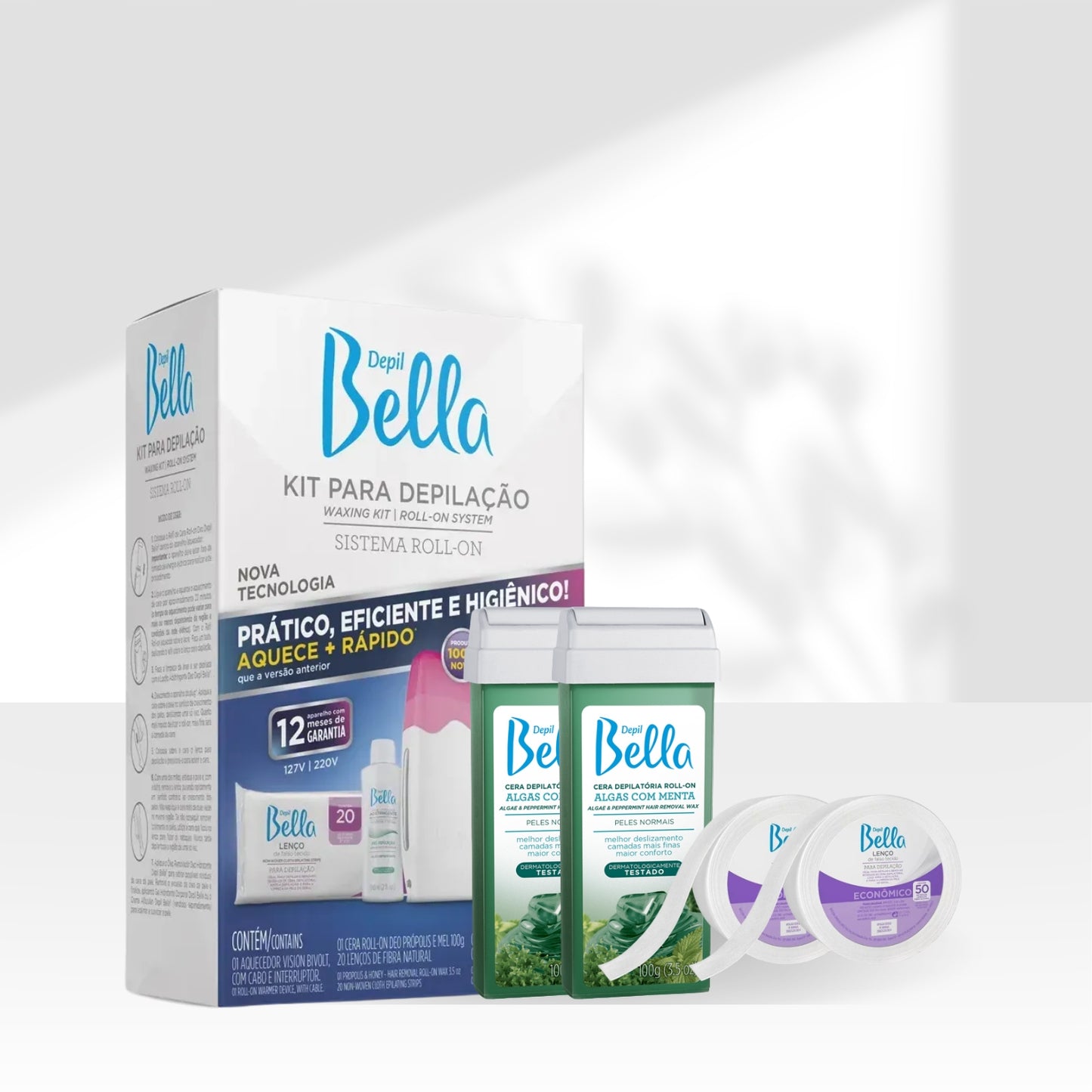 Kit Depil Bella Roll On Depilação Corporal Sistema Completo