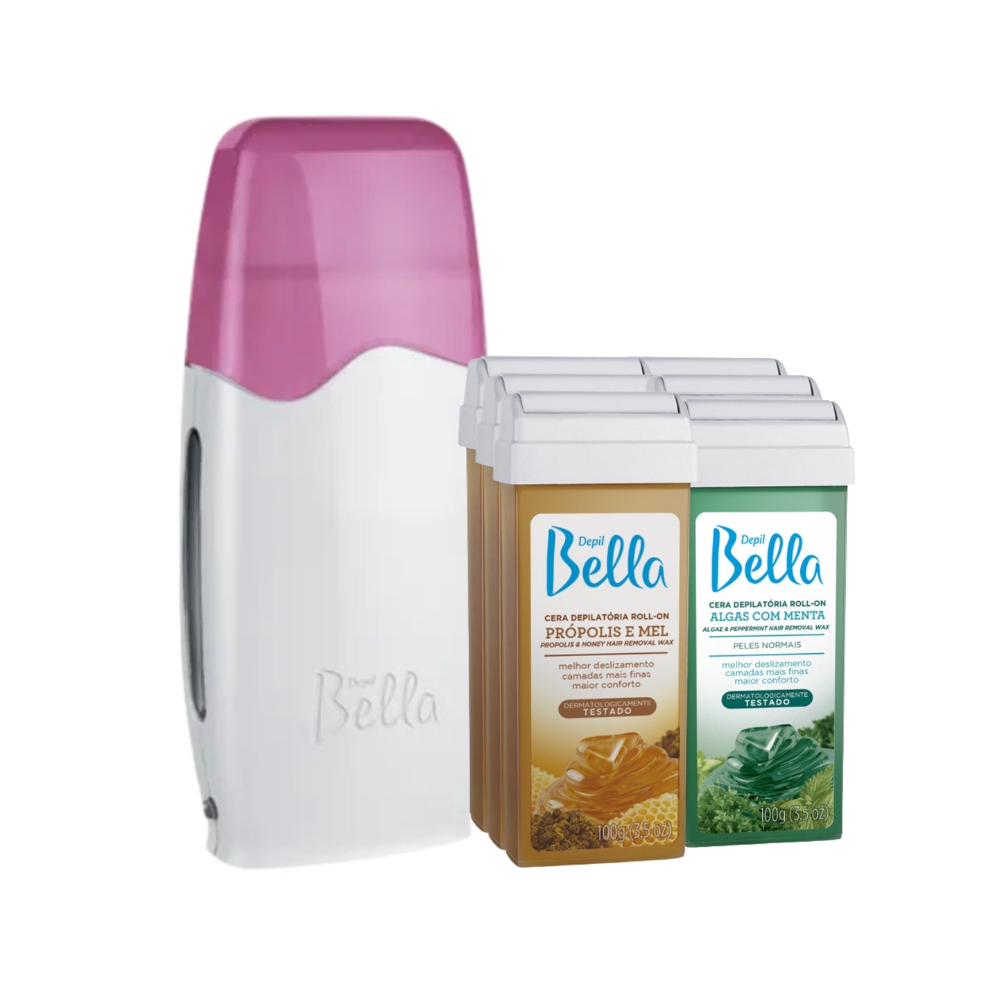 Kit Depil Bella Mega Roll On Depilação Corporal