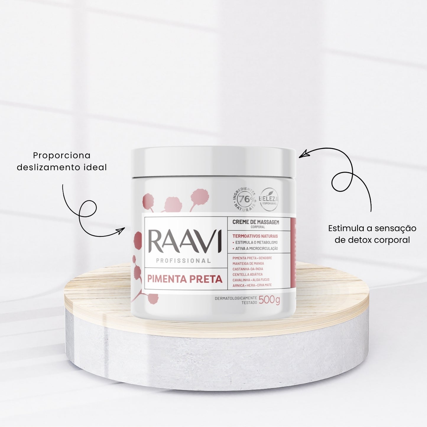 Kit Raavi Massagem Redutora Energetica Creme Gel Corporal