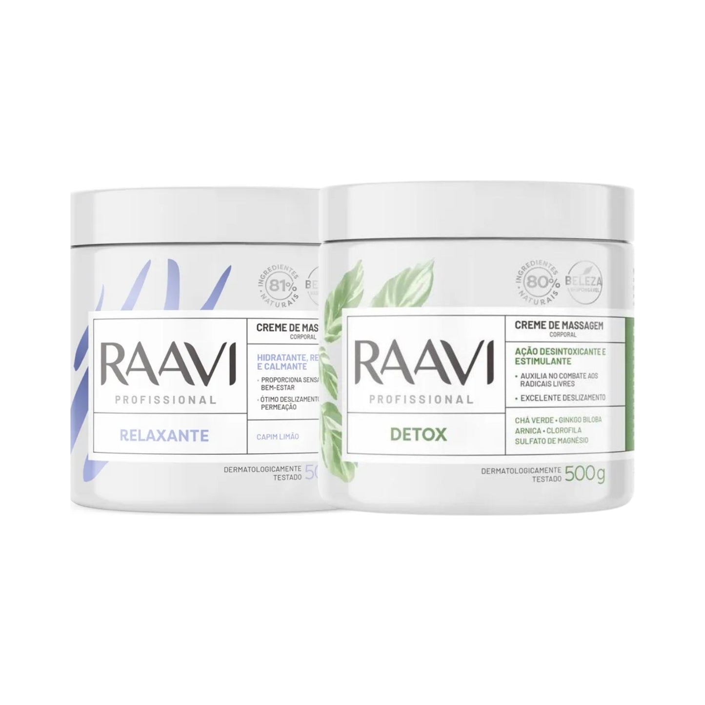 Kit Raavi Detox Relaxante Creme Gel Corporal Hidratacao