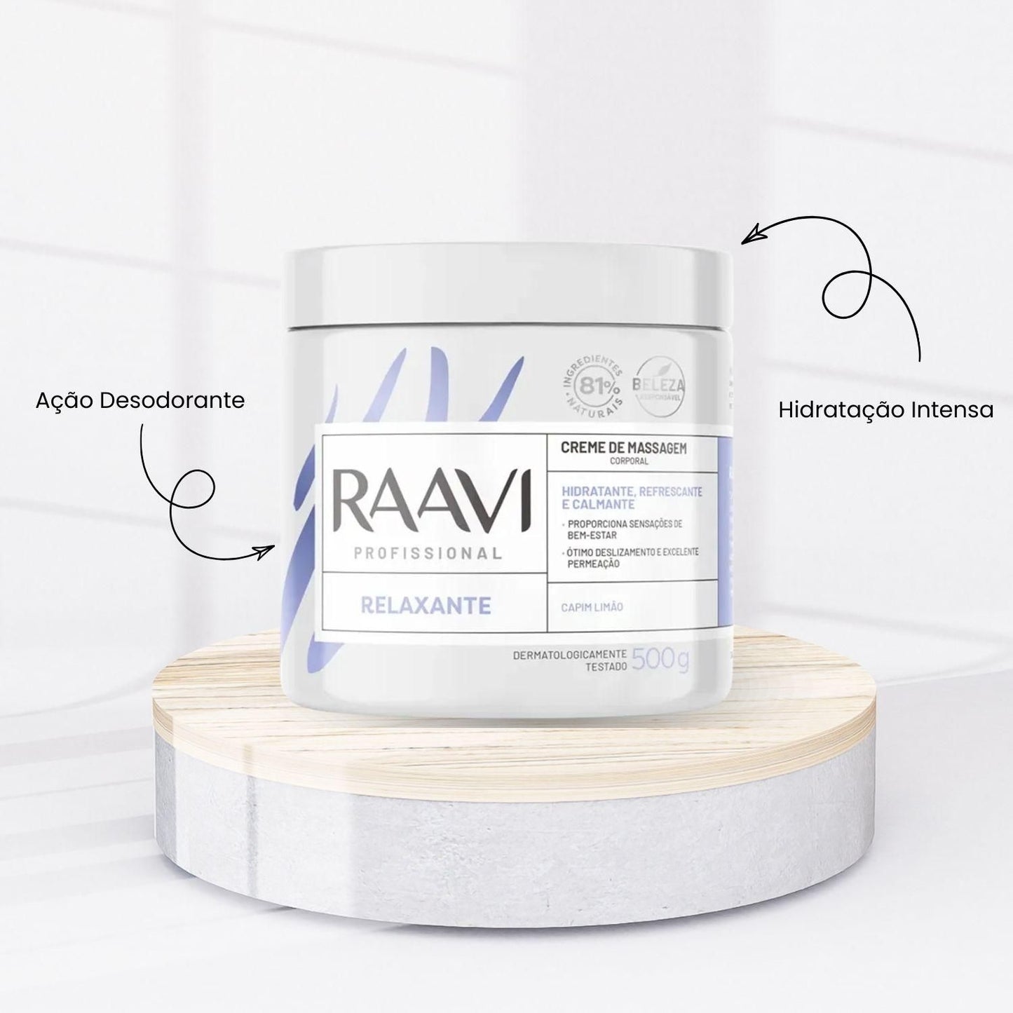 Kit Raavi Detox Relaxante Creme Gel Corporal Hidratacao
