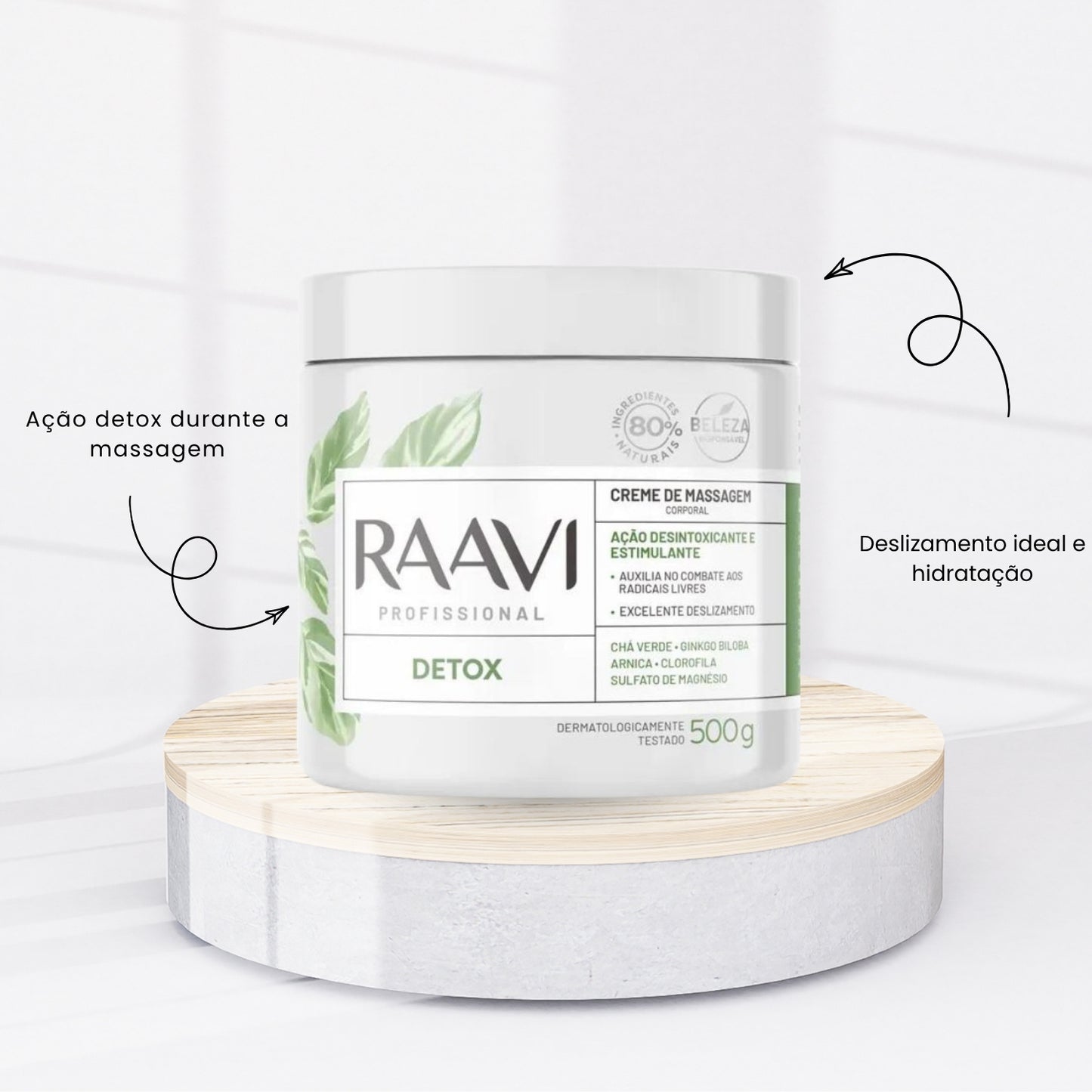 Kit Raavi Detox Relaxante Creme Gel Corporal Hidratacao