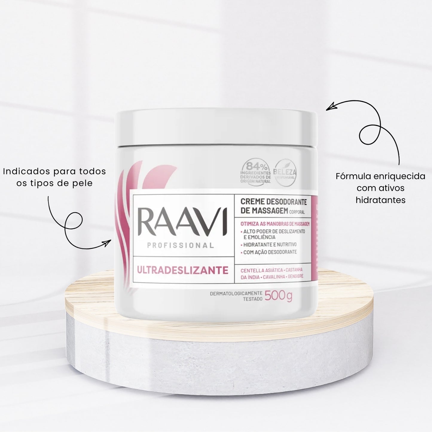 Kit Raavi Massagem Premium Q10 Creme Hidratacao Firmadora