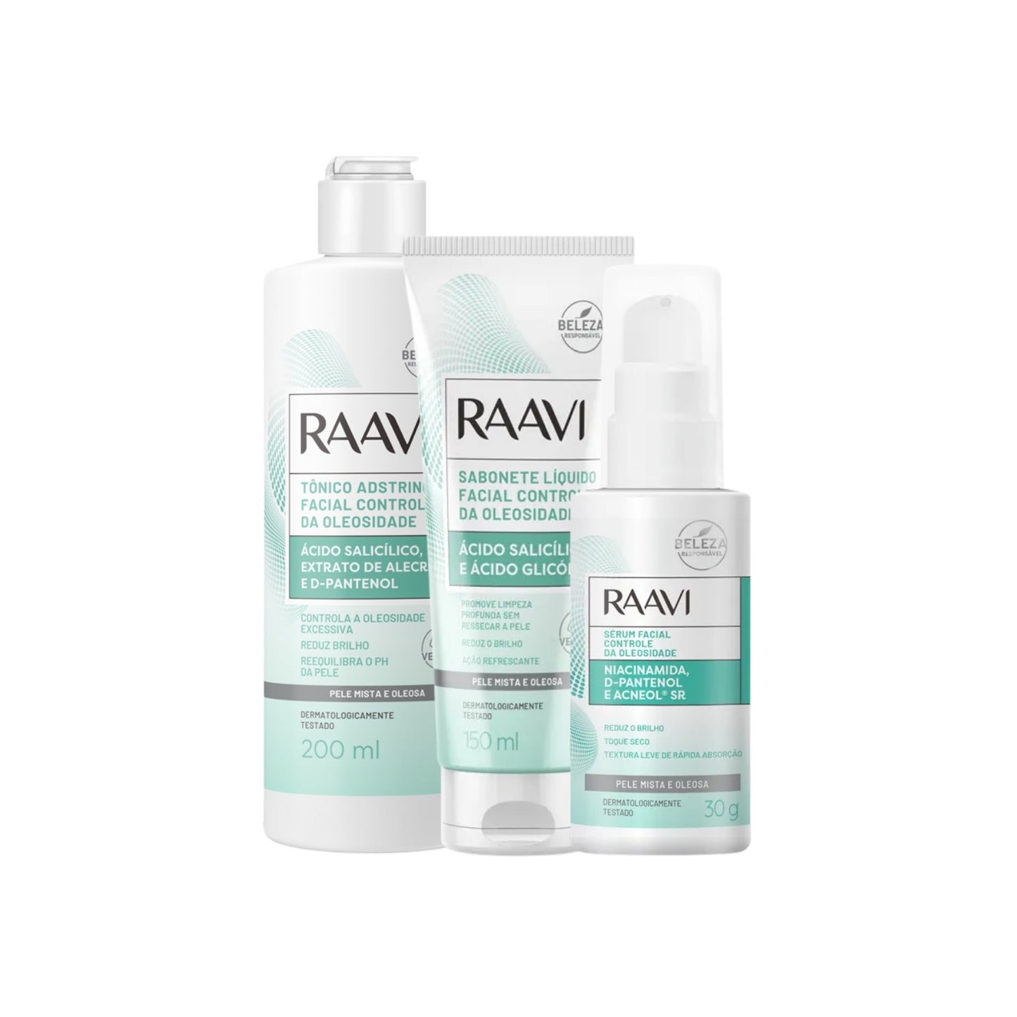 Kit Raavi Anti Oleosidade Facial Completo Skincare Rotina
