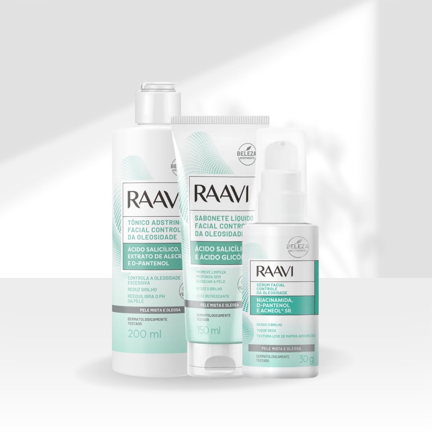 Kit Raavi Anti Oleosidade Facial Completo Skincare Rotina