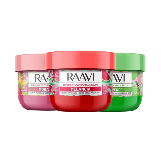 Kit Raavi Esfoliação Corporal Frutada Maciez e Renovação
