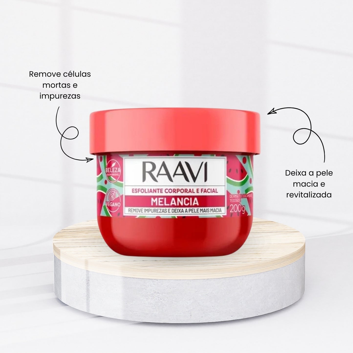 Kit Raavi Esfoliação Corporal Frutada Maciez e Renovação