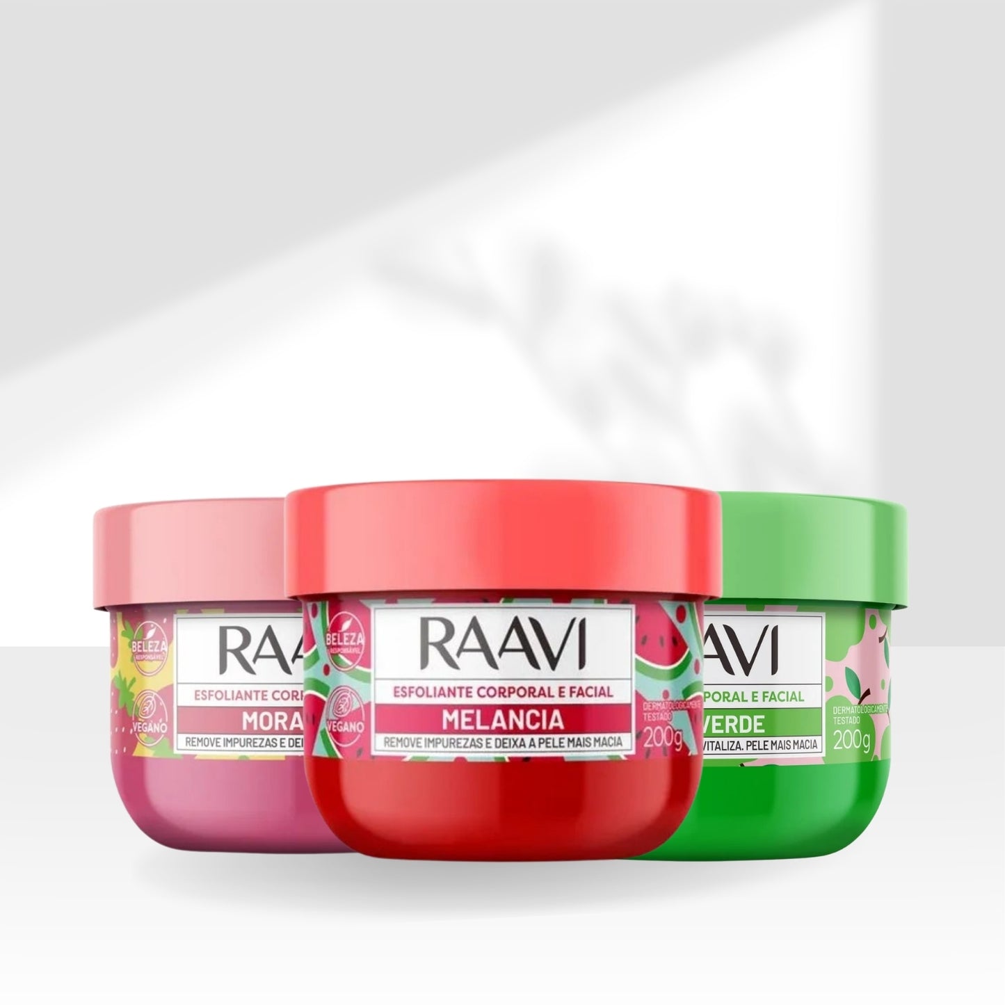 Kit Raavi Esfoliação Corporal Frutada Maciez e Renovação
