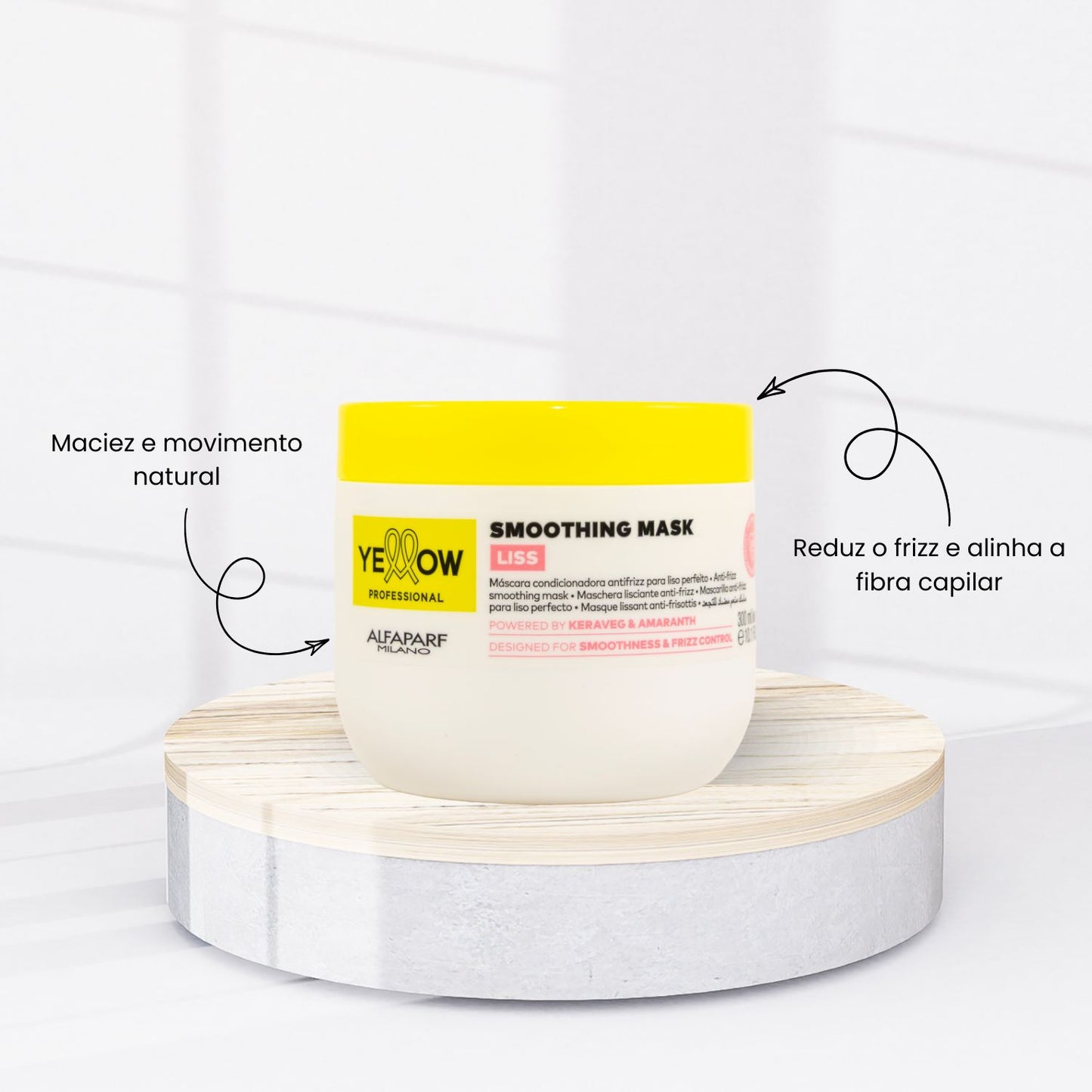 Máscara Yellow Liss Smoothing Condicionadora Antifrizz 300ml