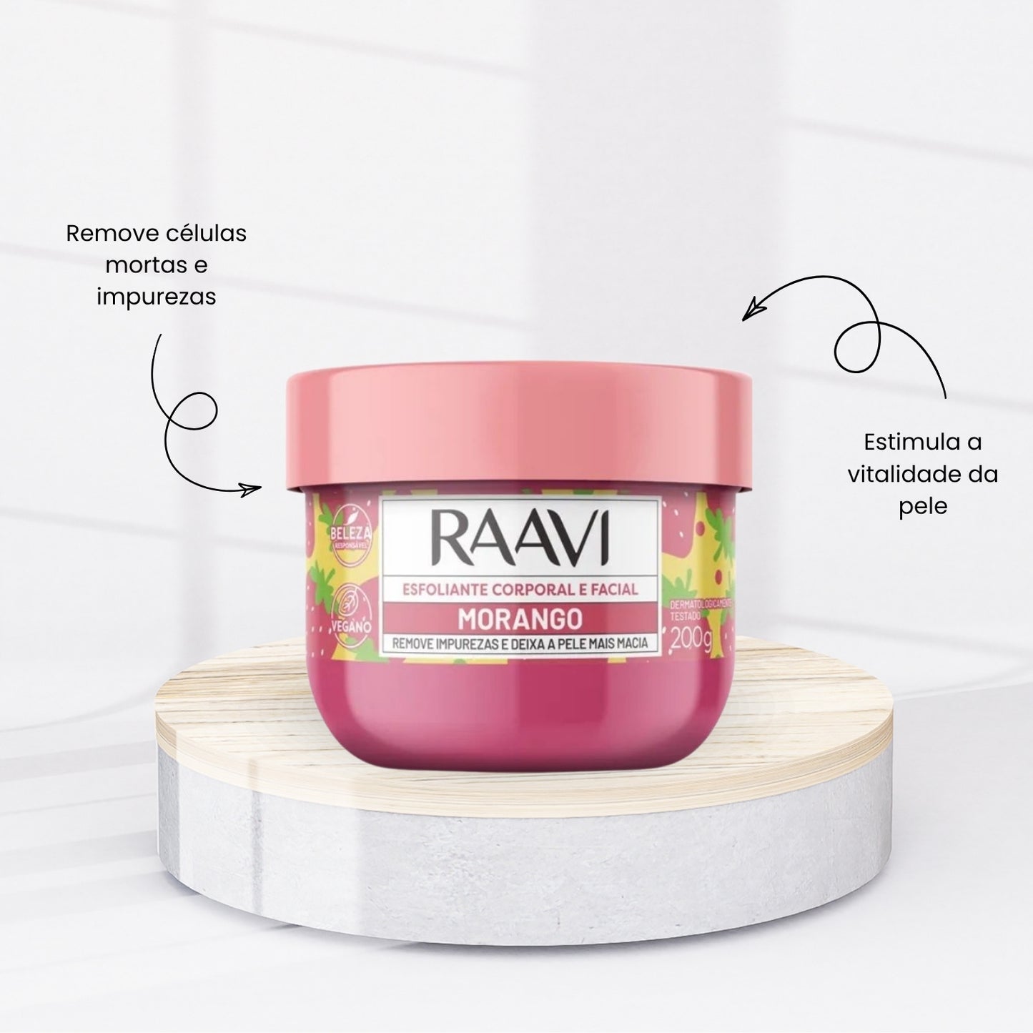Kit Raavi Esfoliante Hidratante Pele Negra Maciez Hidratação