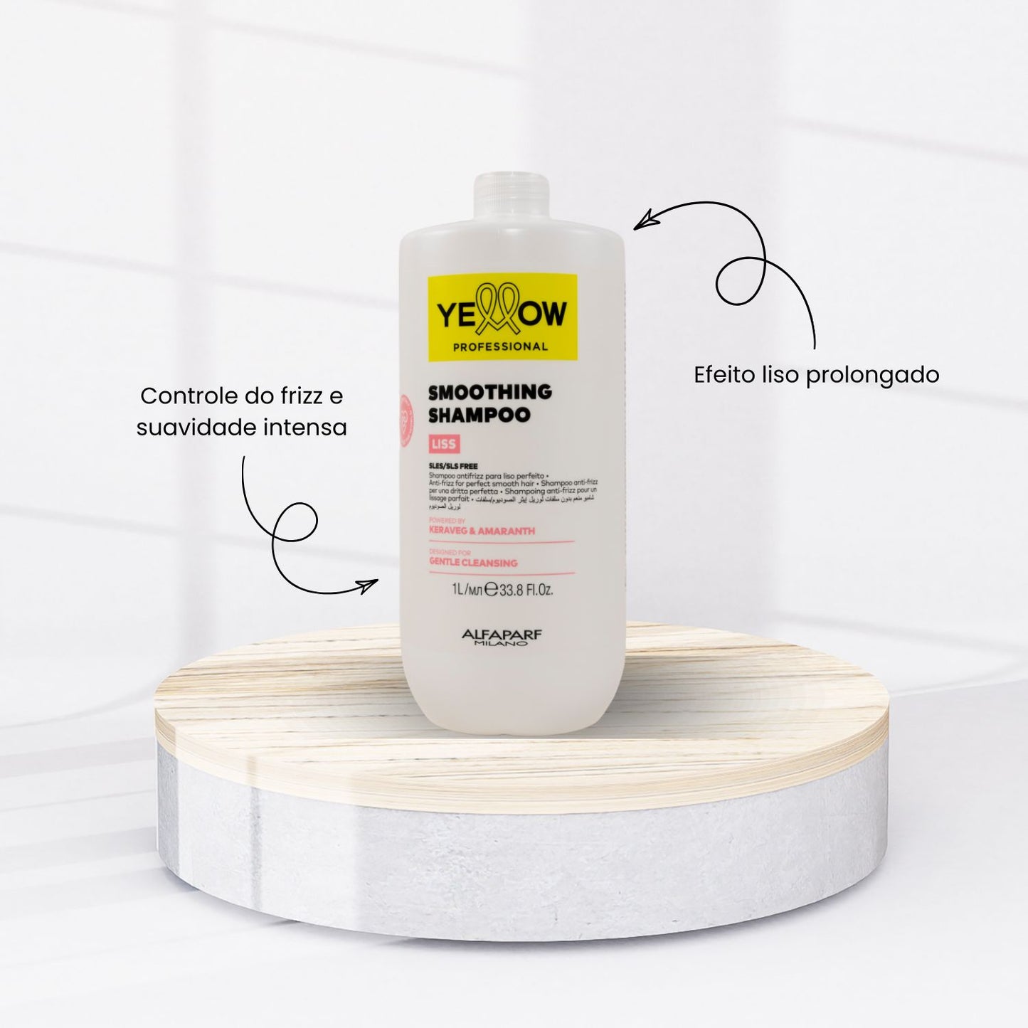 Shampoo Yellow Liss Smoothing Antifrizz Cabelos Lisos 1 L