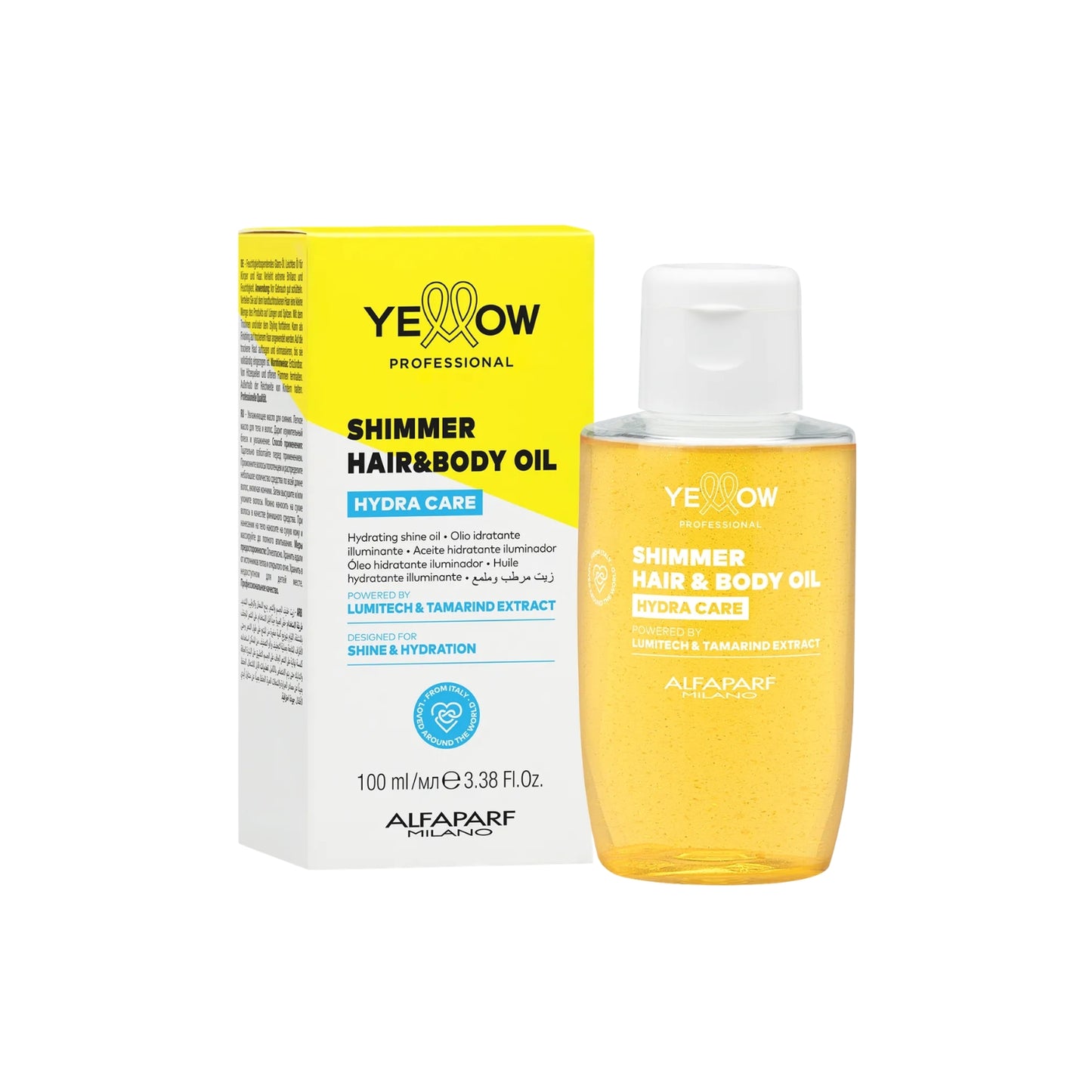 Óleo Yellow Hydra Care Shimmer Hair Body Oil Nutrição 100 ml