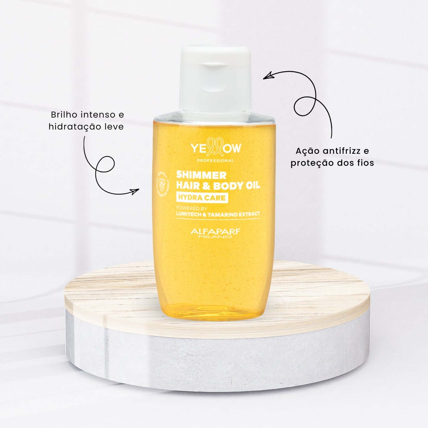 Óleo Yellow Hydra Care Shimmer Hair Body Oil Nutrição 100 ml