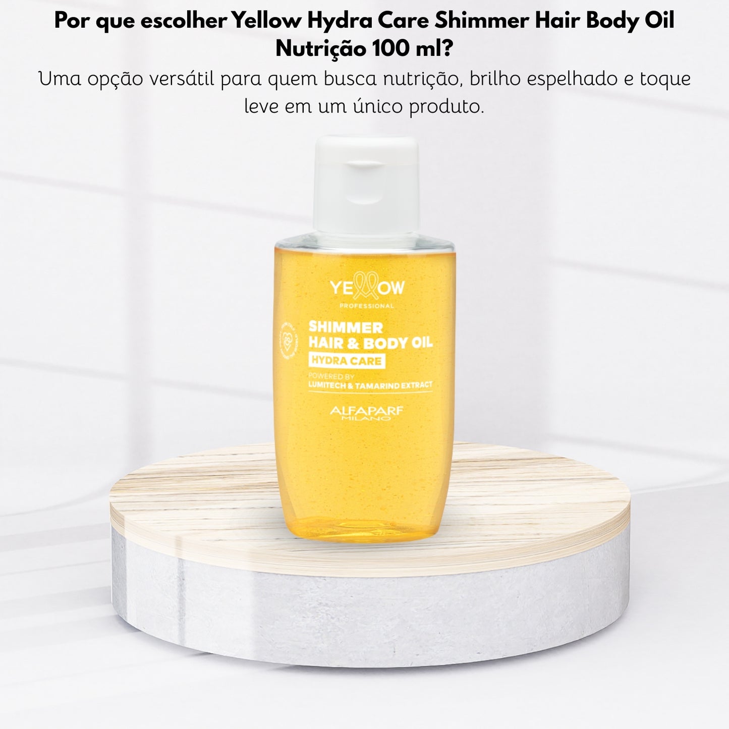 Óleo Yellow Hydra Care Shimmer Hair Body Oil Nutrição 100 ml