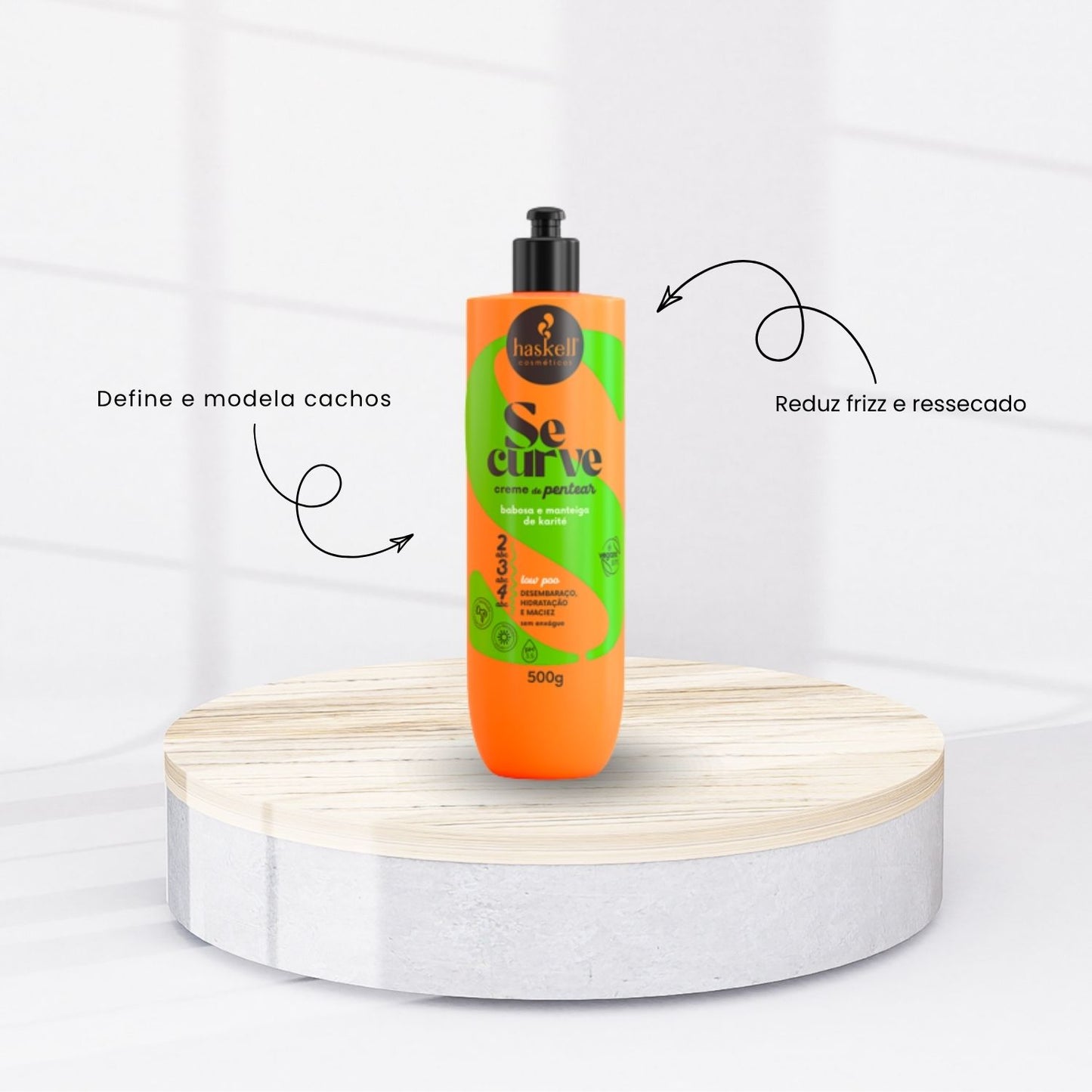 Creme Pentear Haskell Se Curva Cabelos Cacheados 500 g