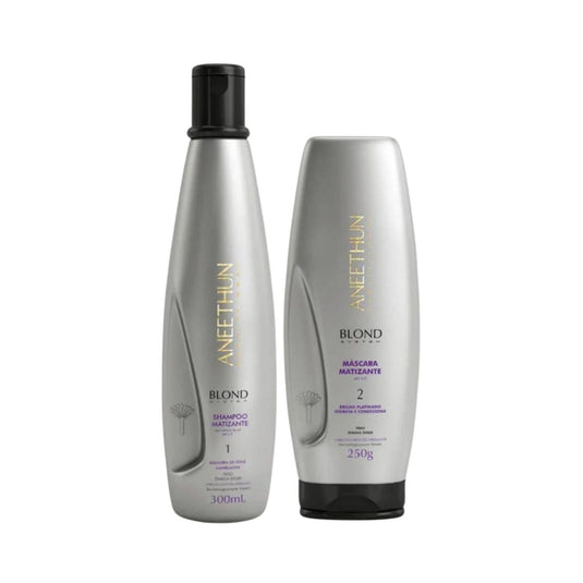 Kit Aneethun Blond Shampoo Matizador 300 ml + Máscara Matizadora 250 g