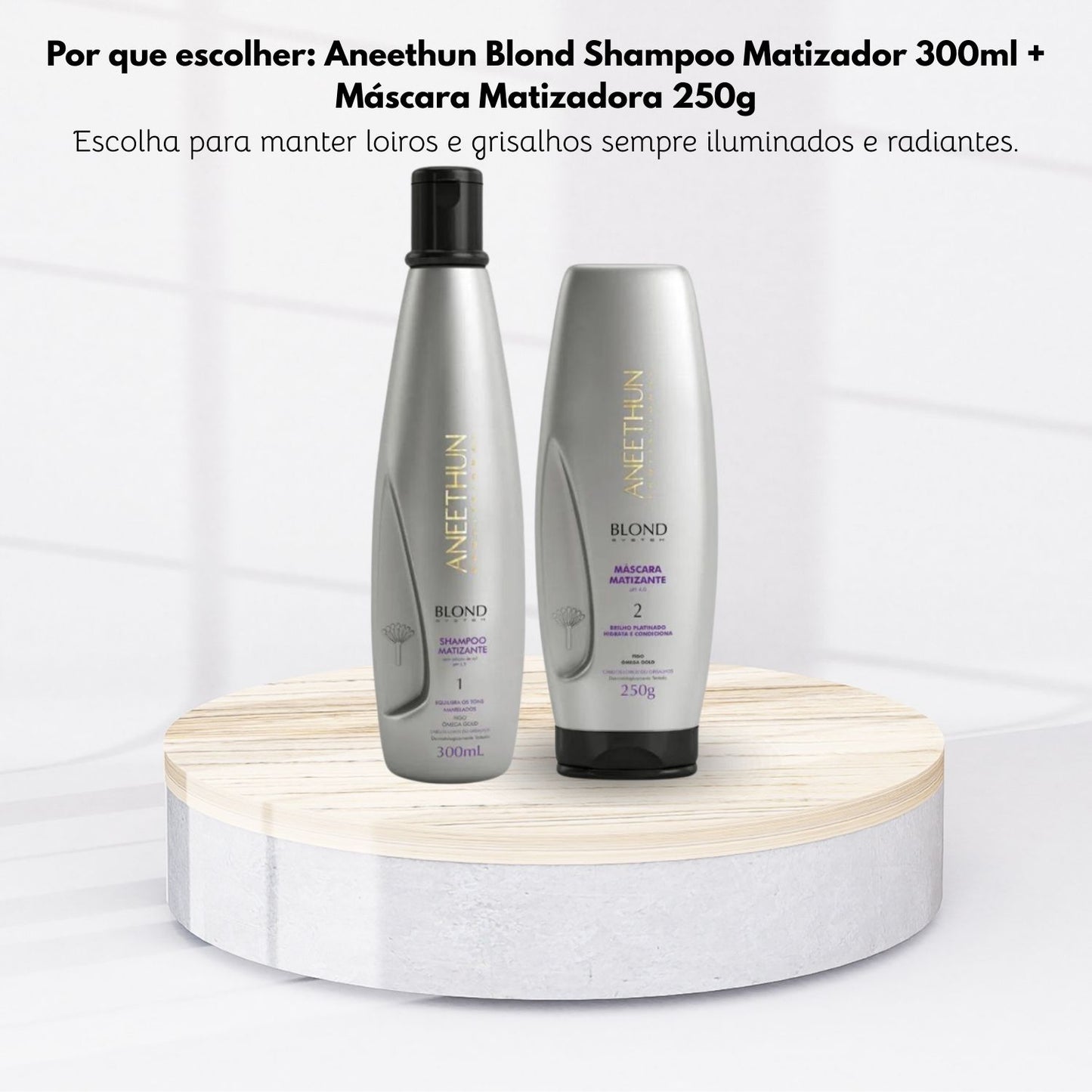Kit Aneethun Blond Shampoo Matizador 300 ml + Máscara Matizadora 250 g