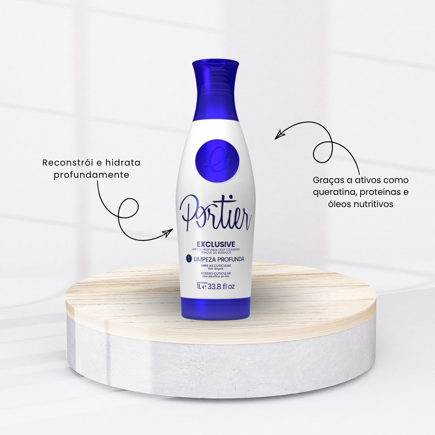 Shampoo Portier Exclusive Limpeza Capilar Profunda 1L
