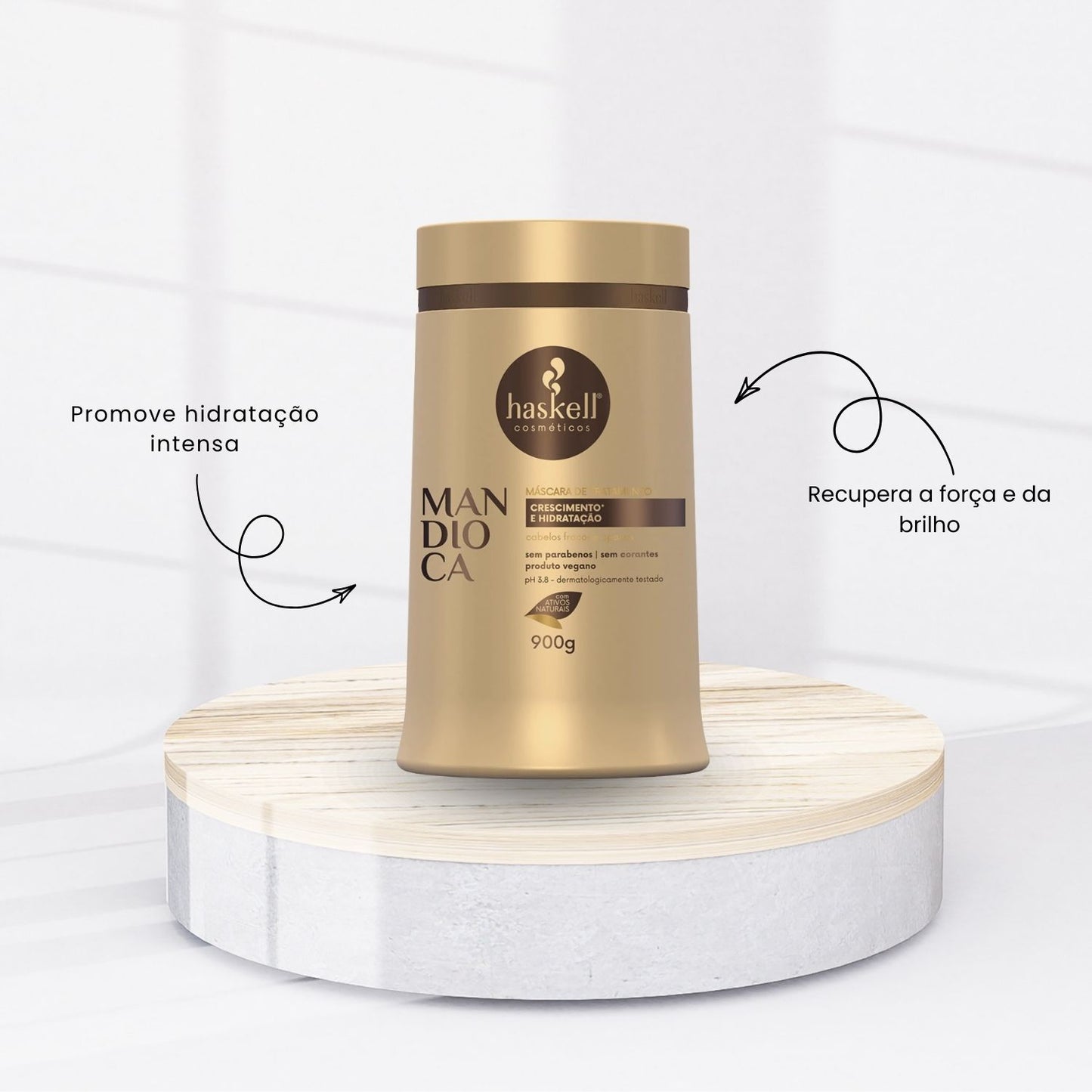 Máscara Tratamento Haskell Mandioca Força Crescimento 900 g
