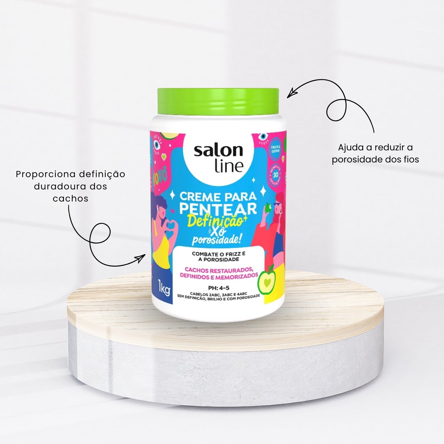 Creme Salon Line Xô Porosidade de Pentear Definição Natural 1kg