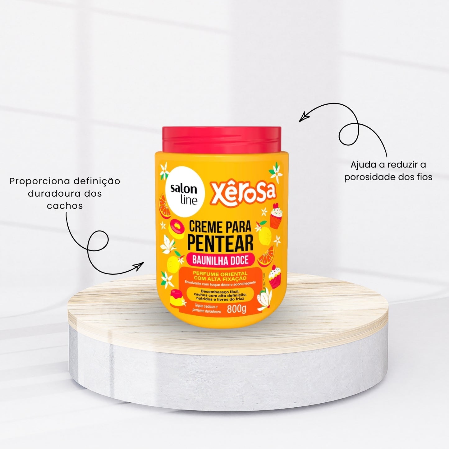 Creme Salon Line Xêrosa Baunilha Doce Pentear Cacheados 800g