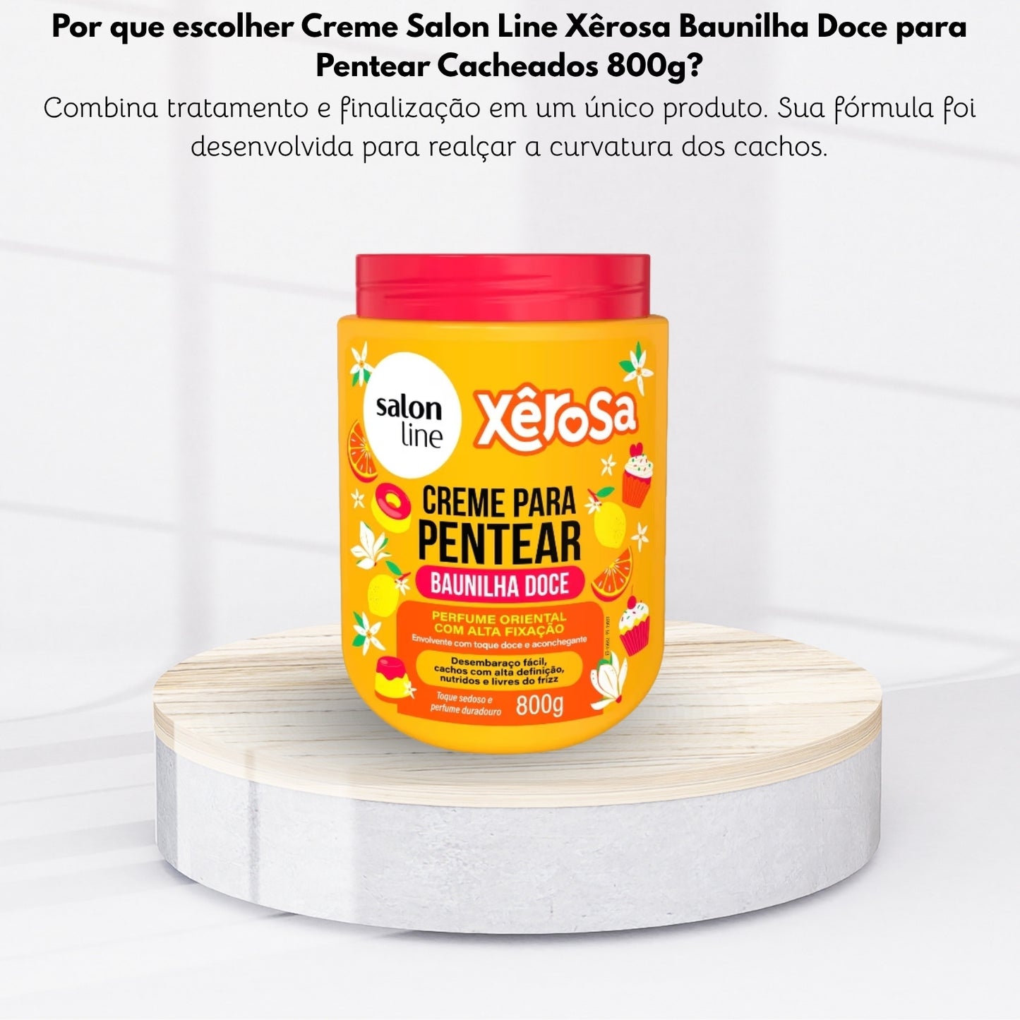 Creme Salon Line Xêrosa Baunilha Doce Pentear Cacheados 800g