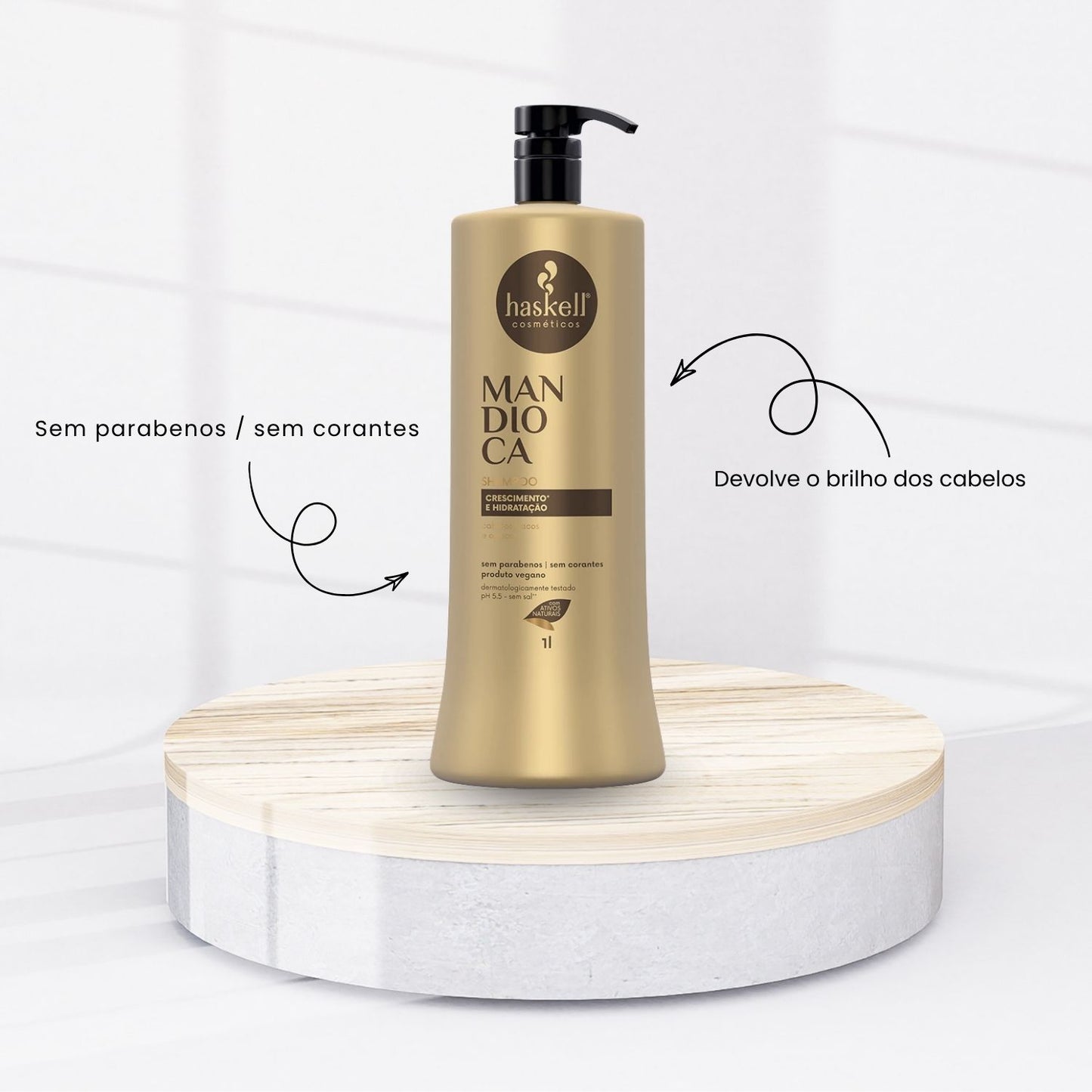 Shampoo Haskell Mandioca Força Crescimento 1000 ml