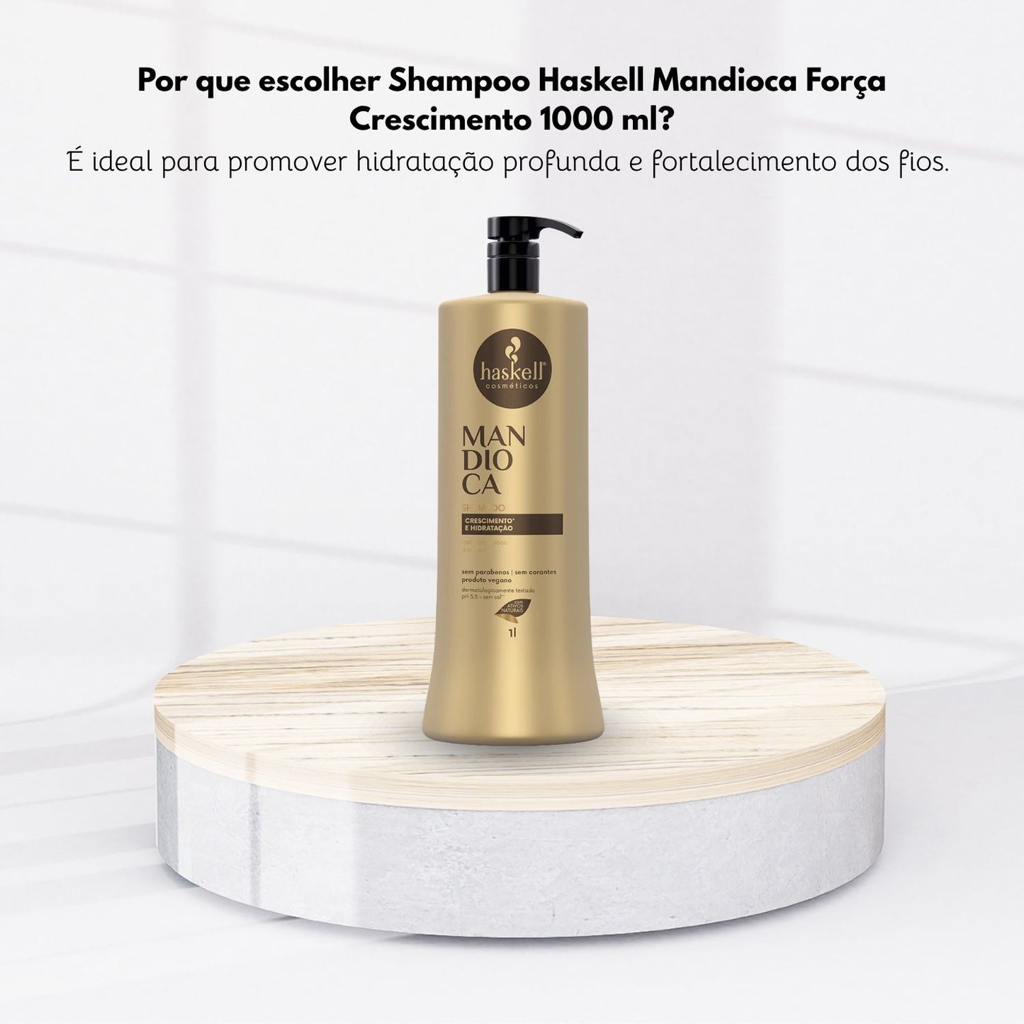Shampoo Haskell Mandioca Força Crescimento 1000 ml