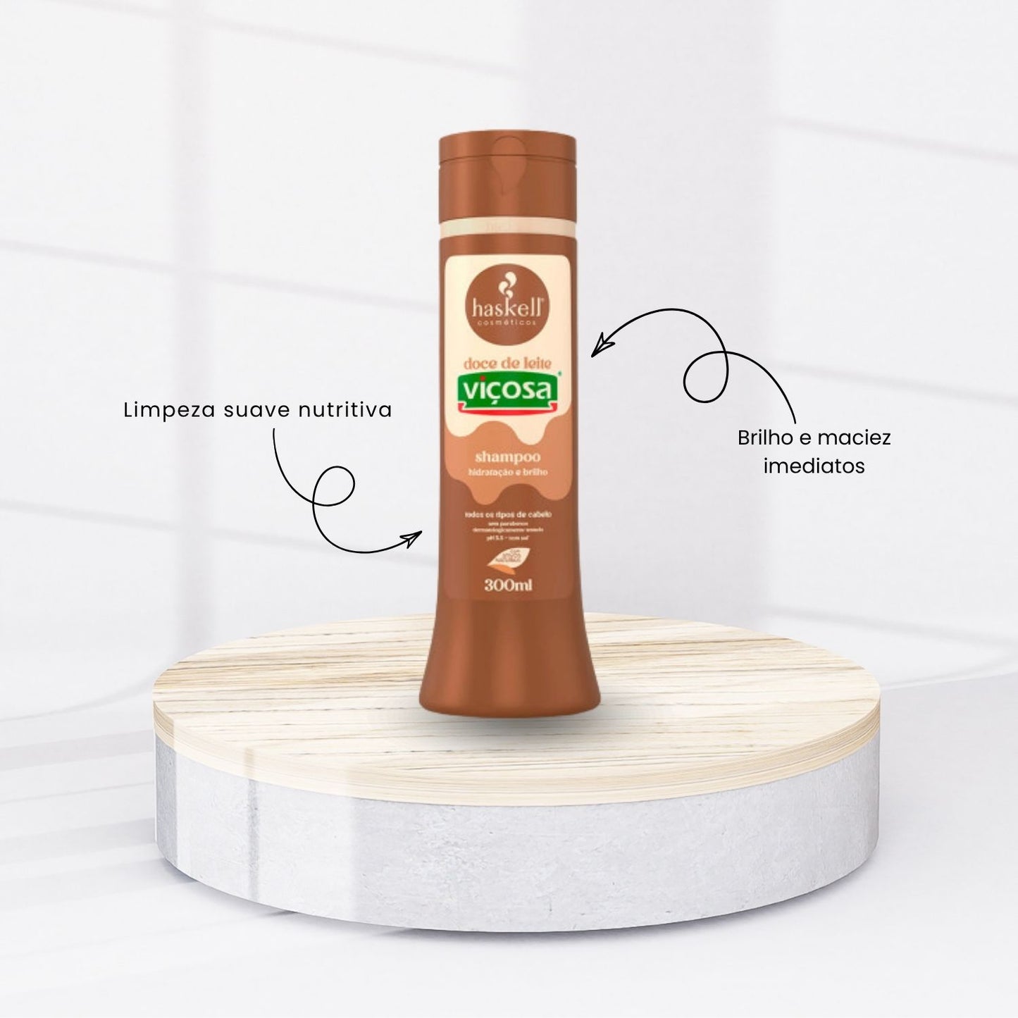 Shampoo Haskell Viçosa Doce de Leite Hidratação 300 ml