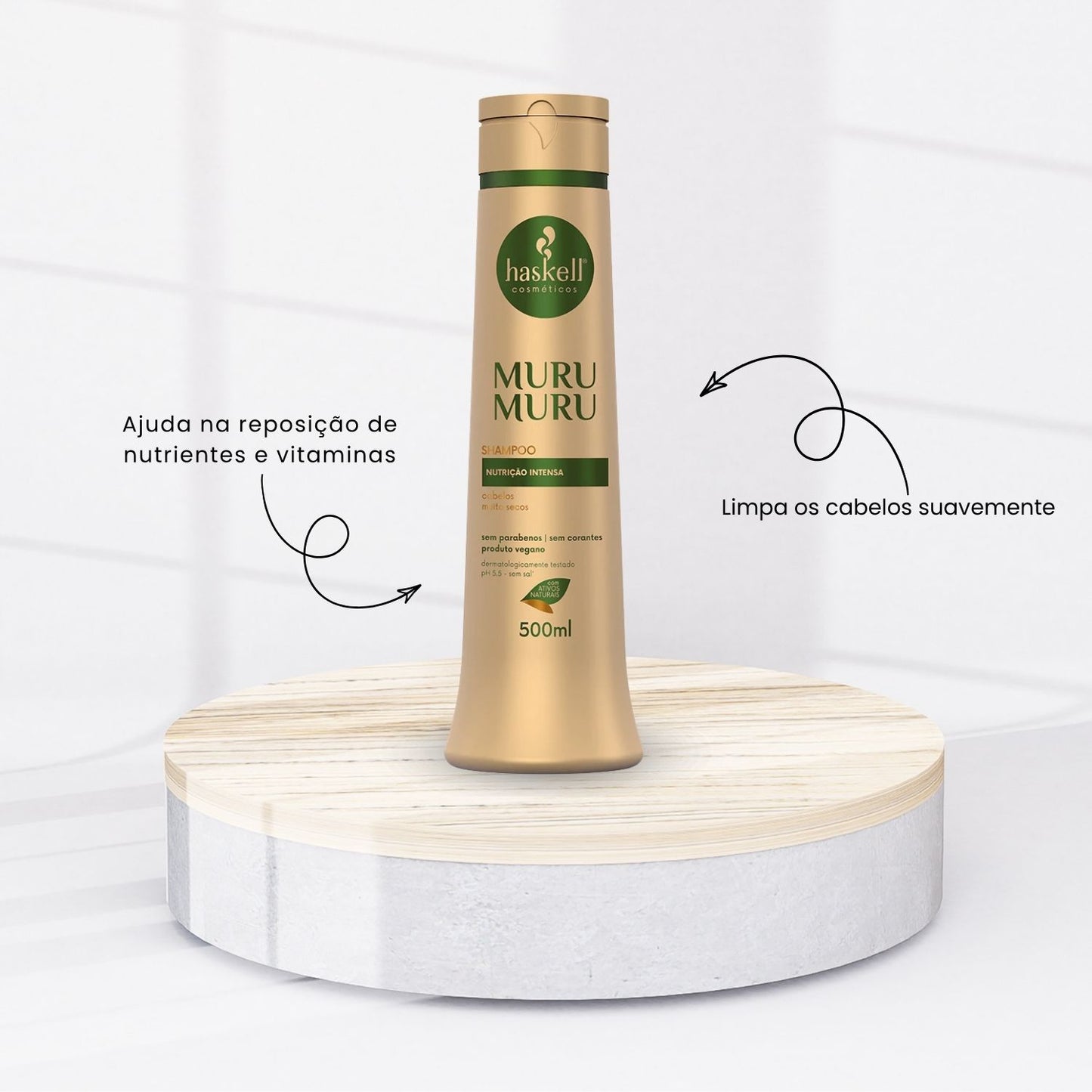 Shampoo Haskell Muru Muru Nutrição Hidratação 500 ml