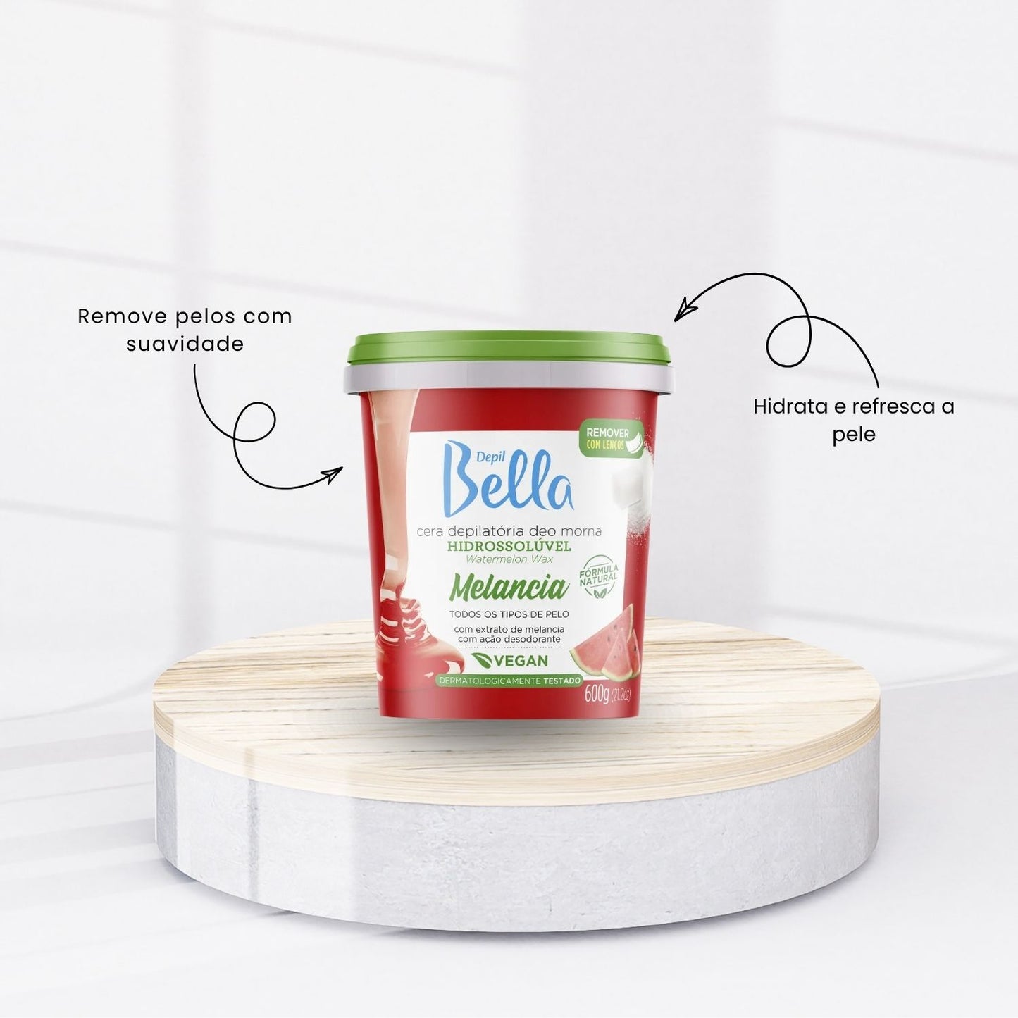 Cera Depilatória Depil Bella Melancia Hidratação 600 g