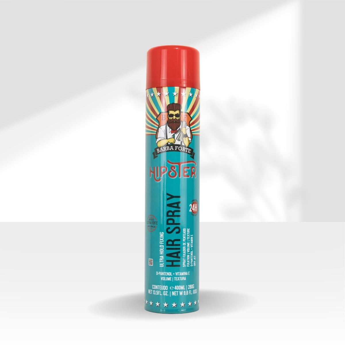 Spray Barba Forte Hipster Fixador de Penteado Ultra Hold 400ml