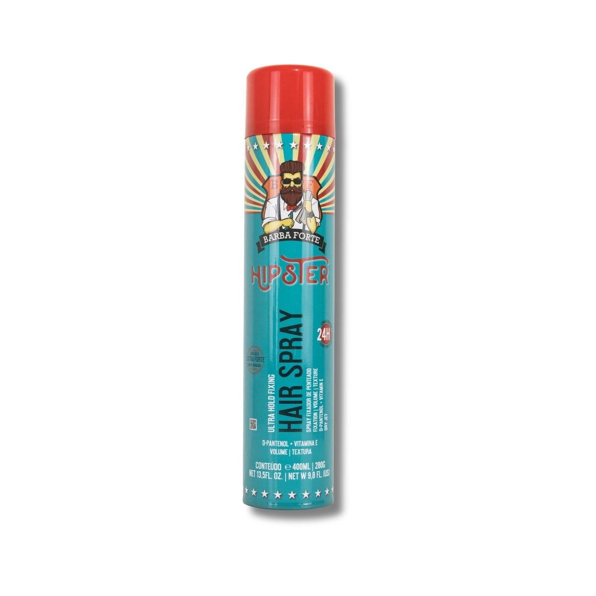 Spray Barba Forte Hipster Fixador de Penteado Ultra Hold 400ml