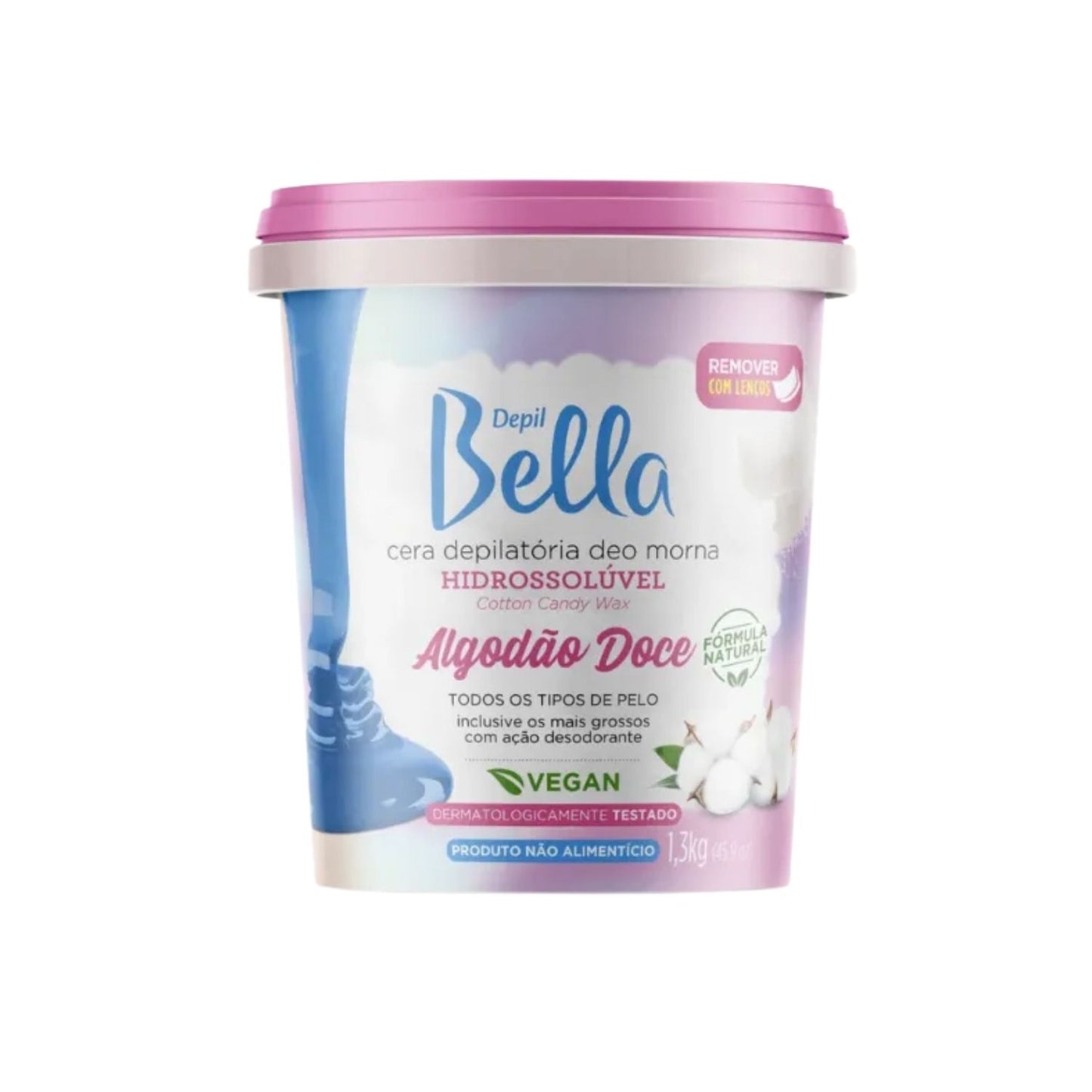 Cera Depilatória Depil Bella Algodão Doce Hidratação 1,3 kg