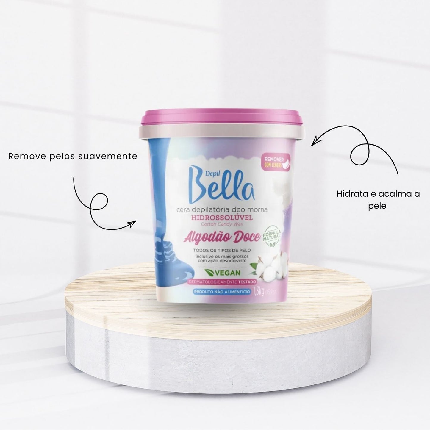 Cera Depilatória Depil Bella Algodão Doce Hidratação 1,3 kg