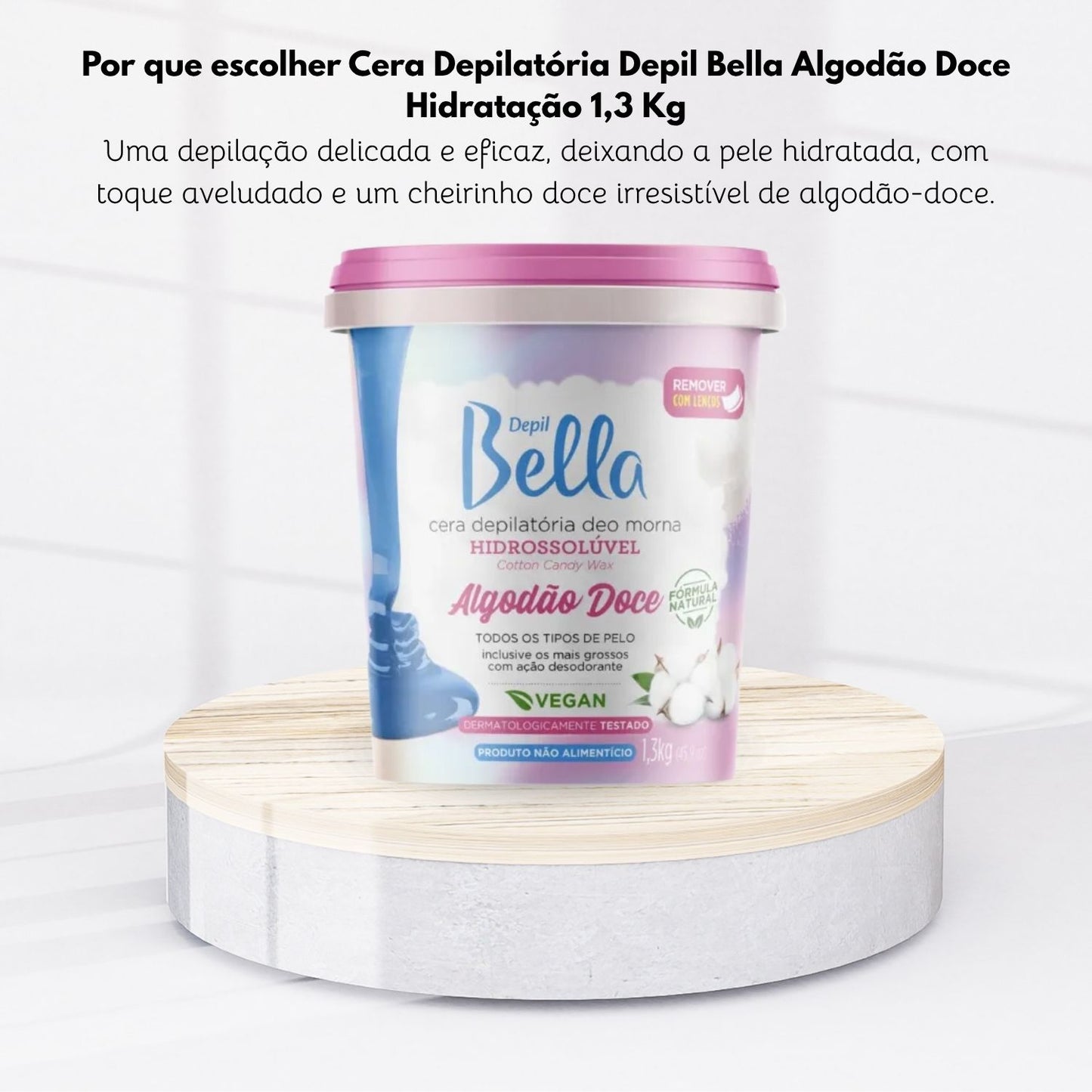 Cera Depilatória Depil Bella Algodão Doce Hidratação 1,3 kg