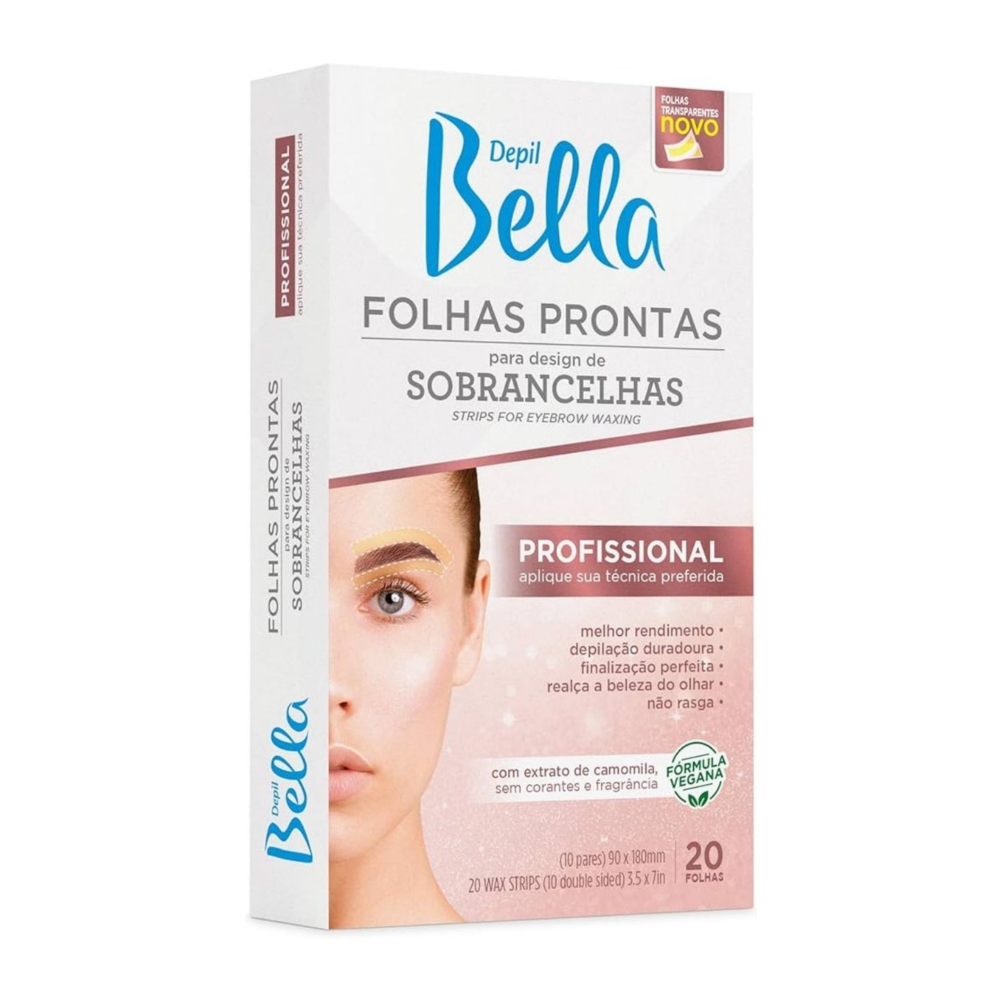 Folhas Prontas Depil Bella Design de Sobrancelhas 20 Folhas