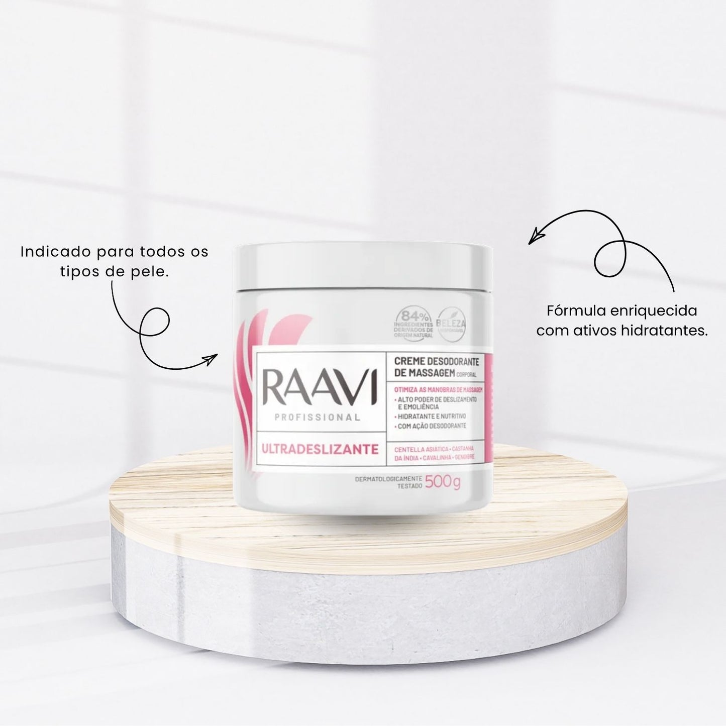 Creme Massagem Raavi Ultradeslizante Desodorante 500 g