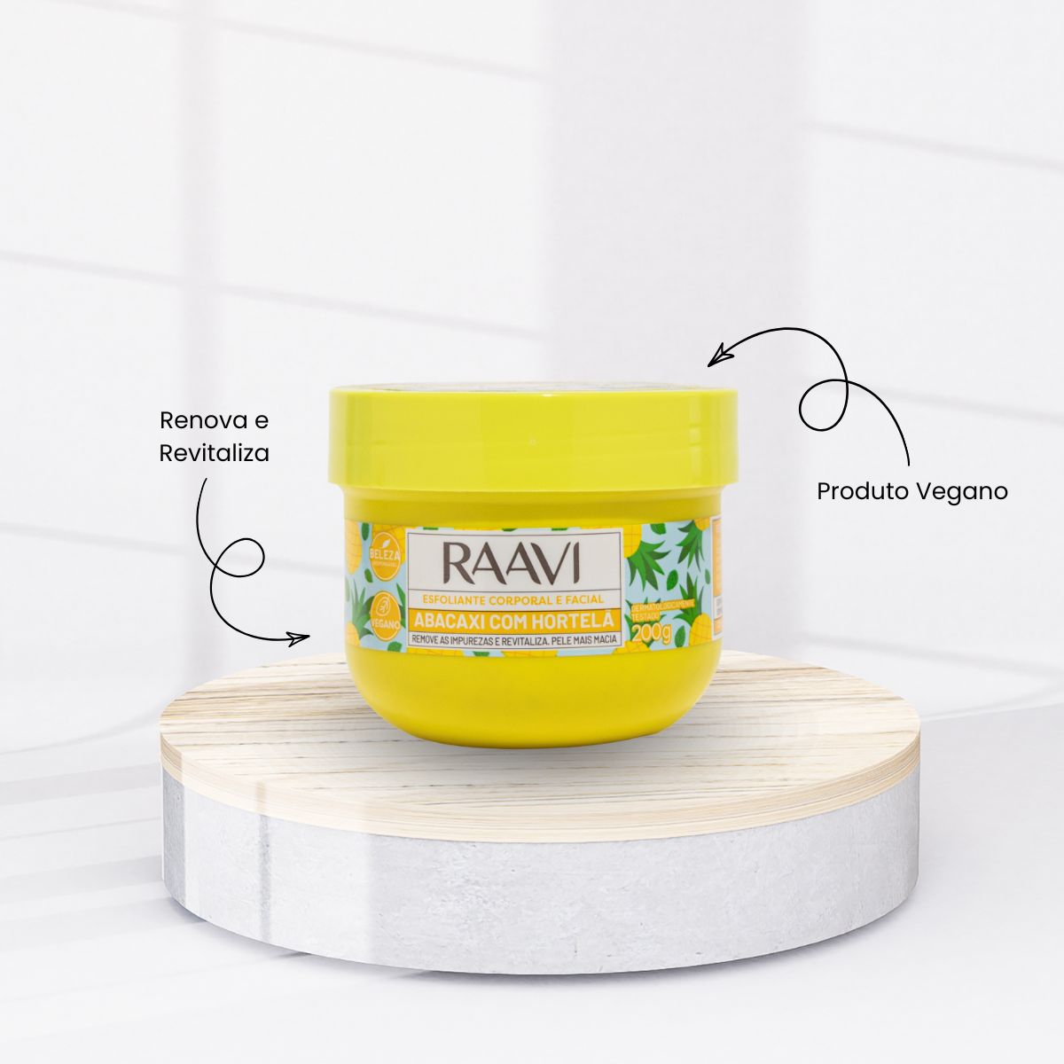 Creme Esfoliante Raavi Abacaxi Hortelã Corporal 200g