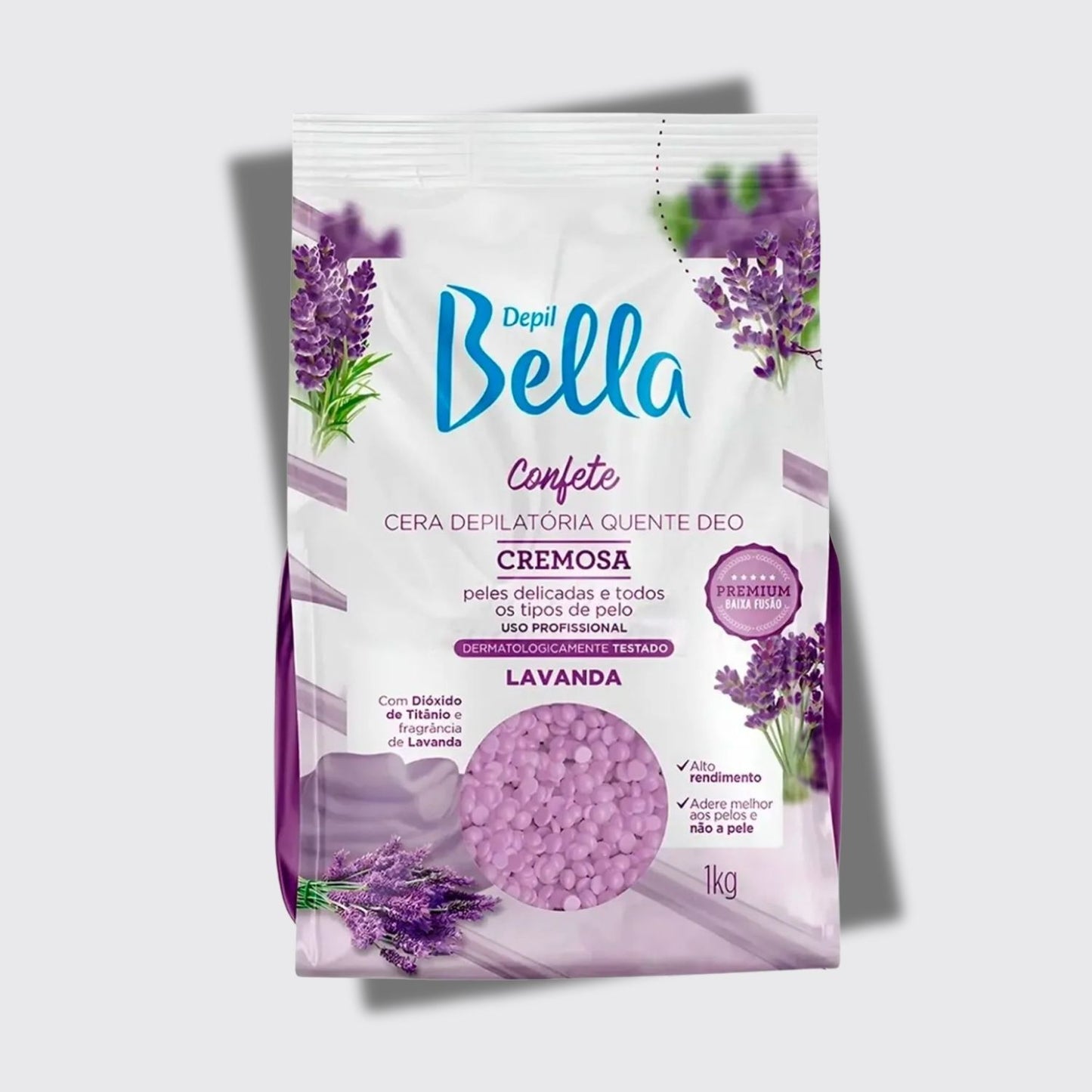 Cera Depilatória Depil Bella Confete Lavanda Hidratação 1 kg