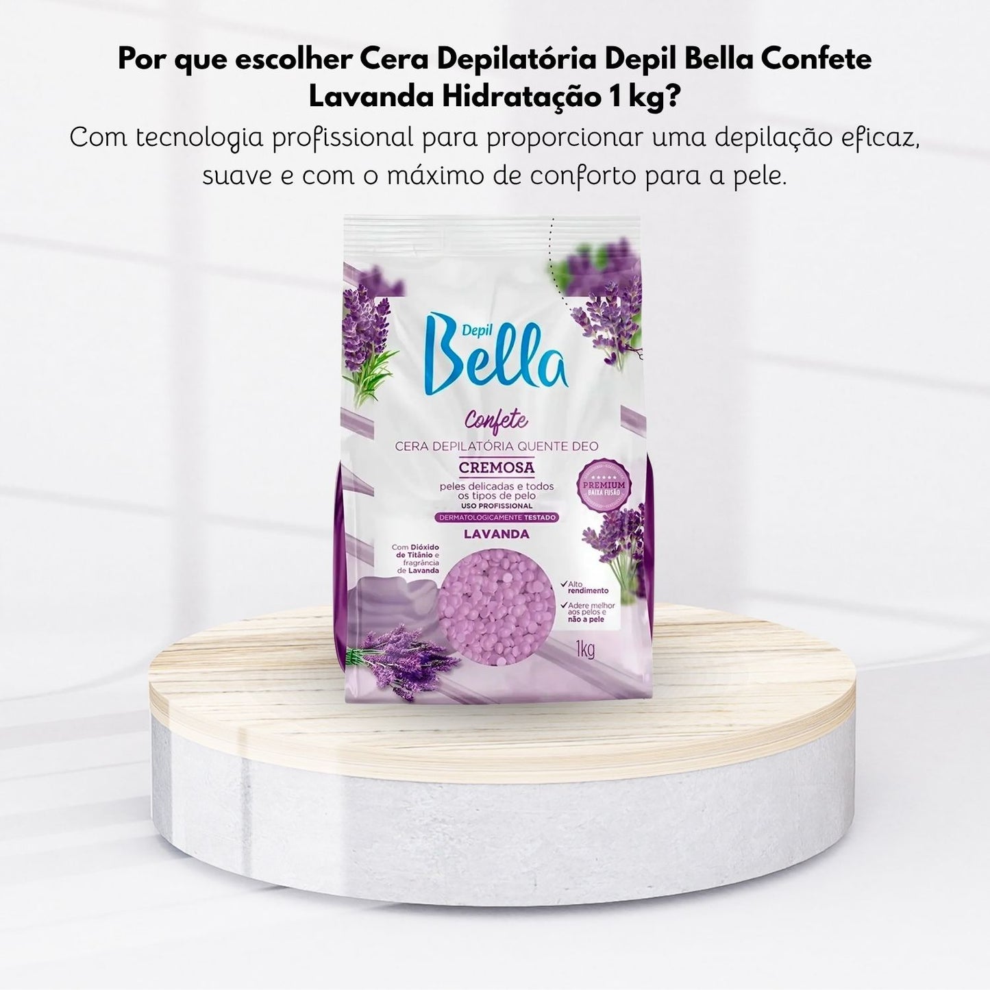 Cera Depilatória Depil Bella Confete Lavanda Hidratação 1 kg