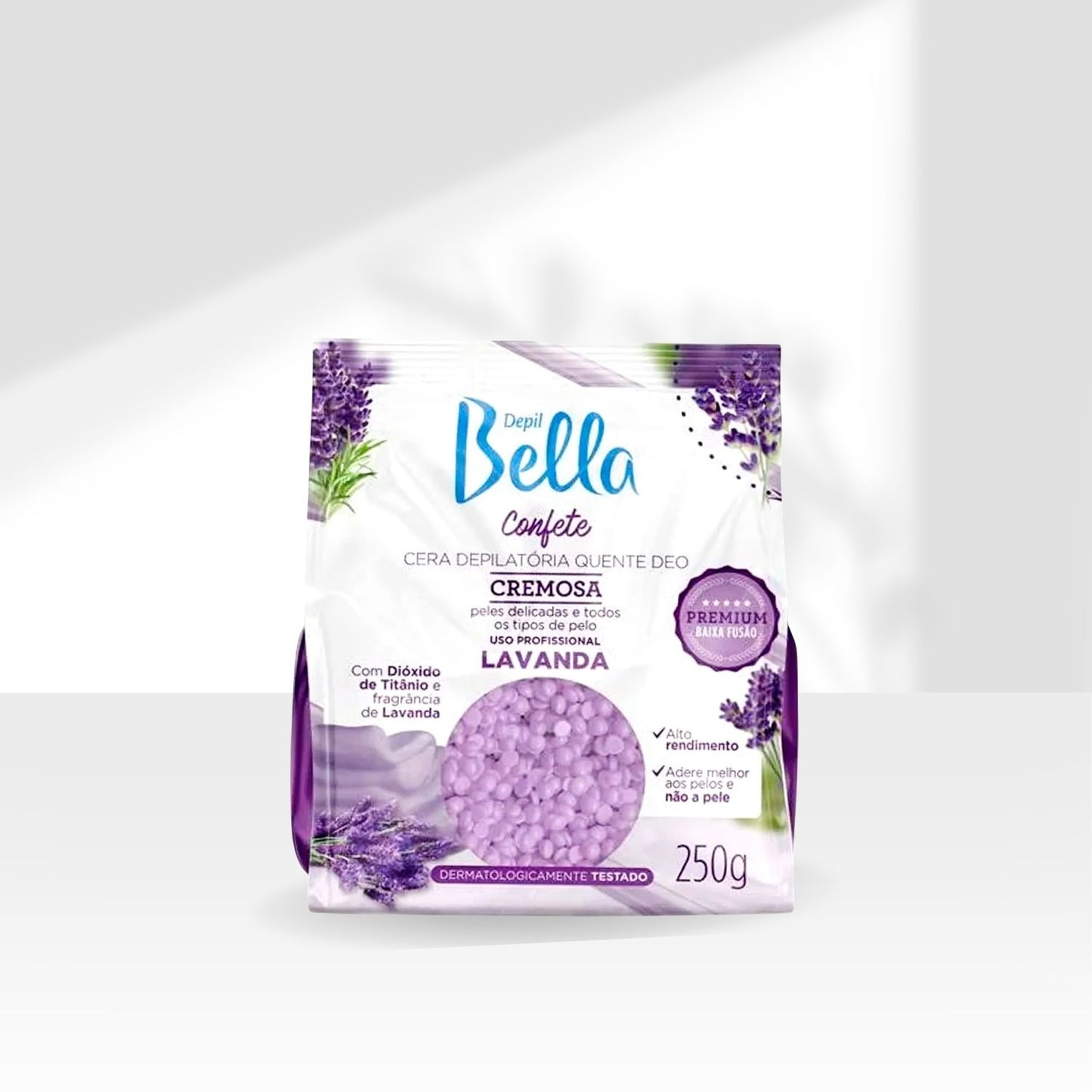 Cera Depilatória Depil Bella Confete Lavanda Hidratação 250 g