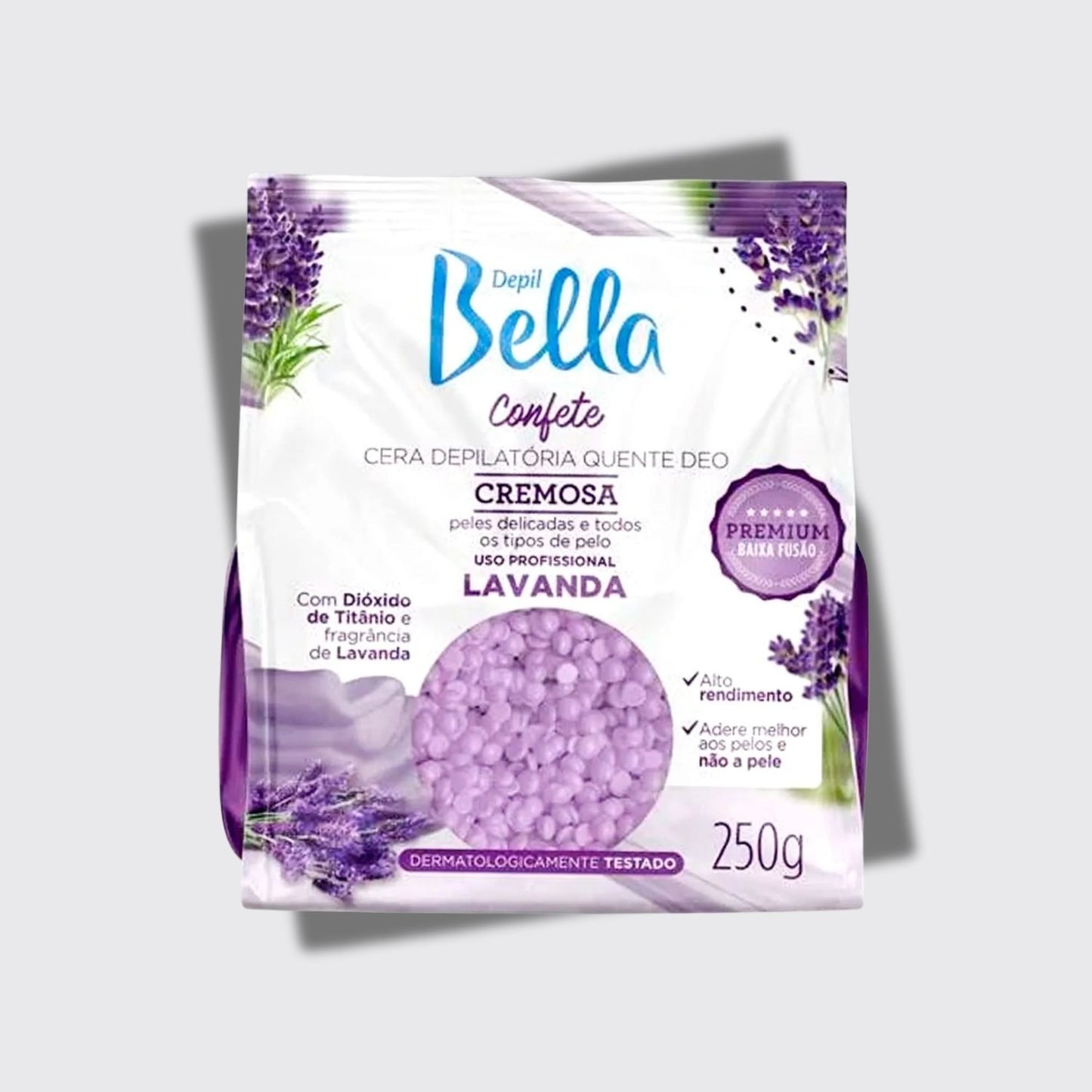 Cera Depilatória Depil Bella Confete Lavanda Hidratação 250 g